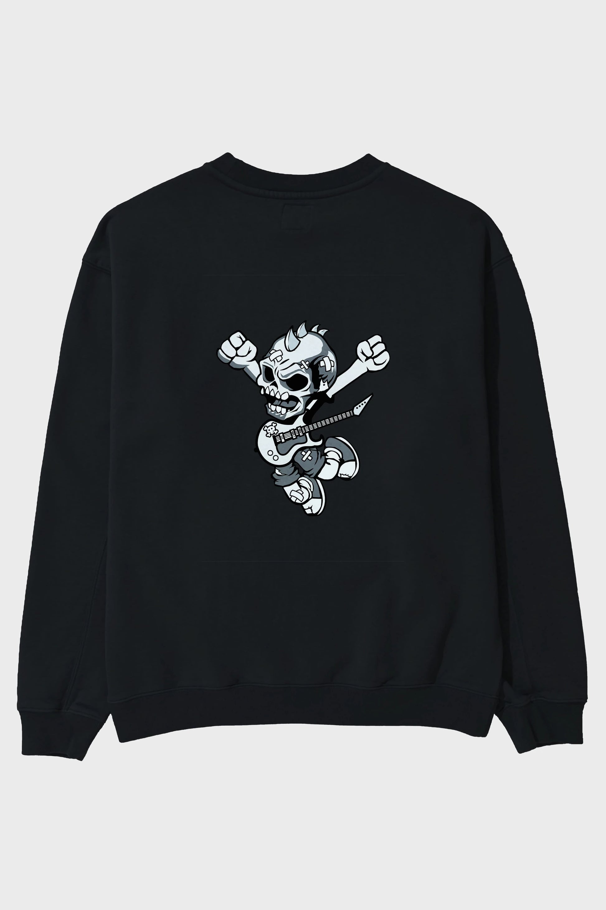 Punk Rocker Metal Guitar Arka Baskılı Oversize Sweatshirt Erkek Kadın Unisex