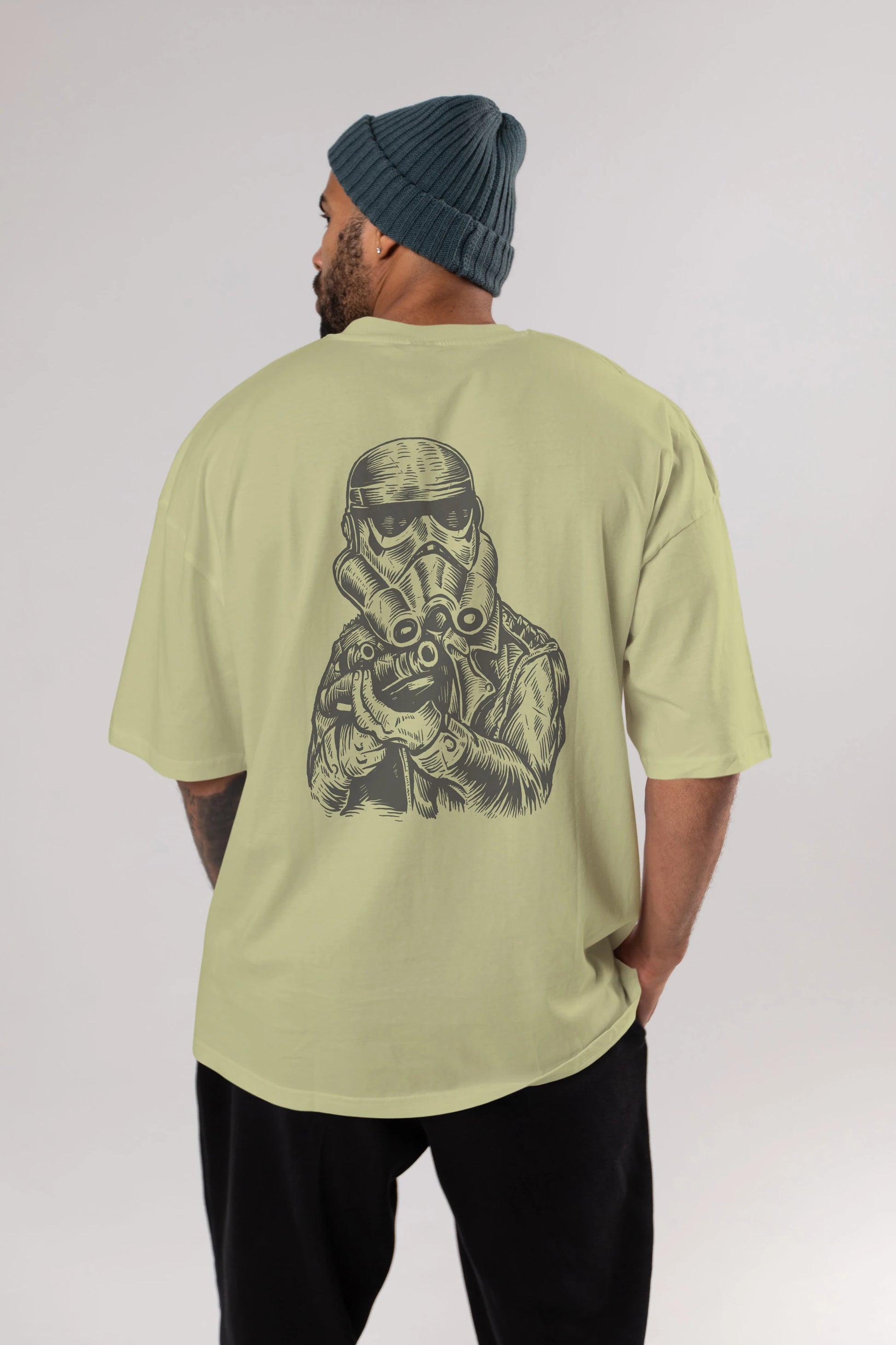 Punktrooper Arka Baskılı Oversize t-shirt Erkek Kadın Unisex %100 Pamuk