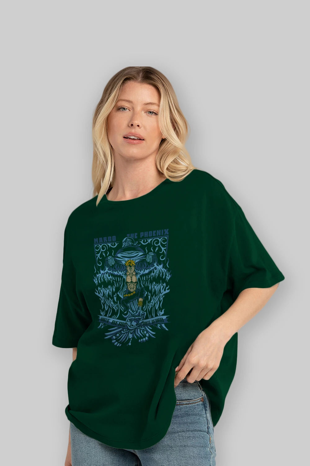 Marco the Phoenix Anime Ön Baskılı Oversize t-shirt Erkek Kadın Unisex