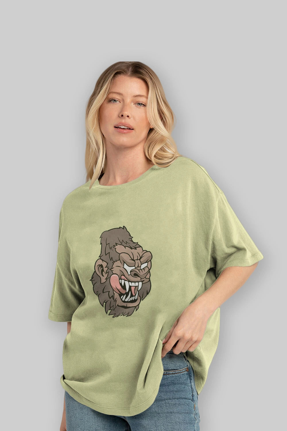 Big Gorilla Ön Baskılı Oversize t-shirt Erkek Kadın Unisex %100 Pamuk tişort