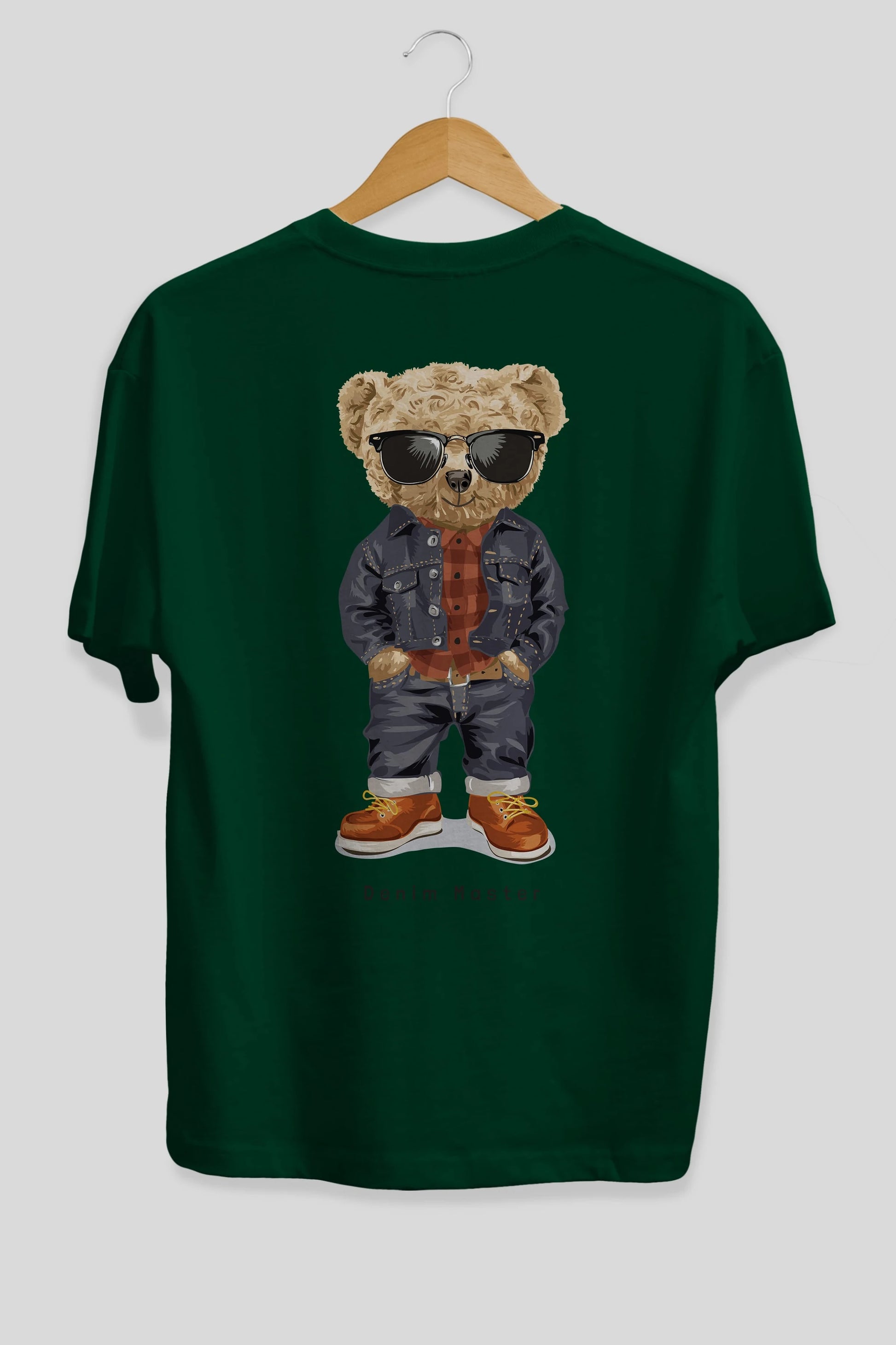 Teddy Bear Tarz Arka Baskılı Oversize t-shirt Erkek Kadın Unisex %100 Pamuk