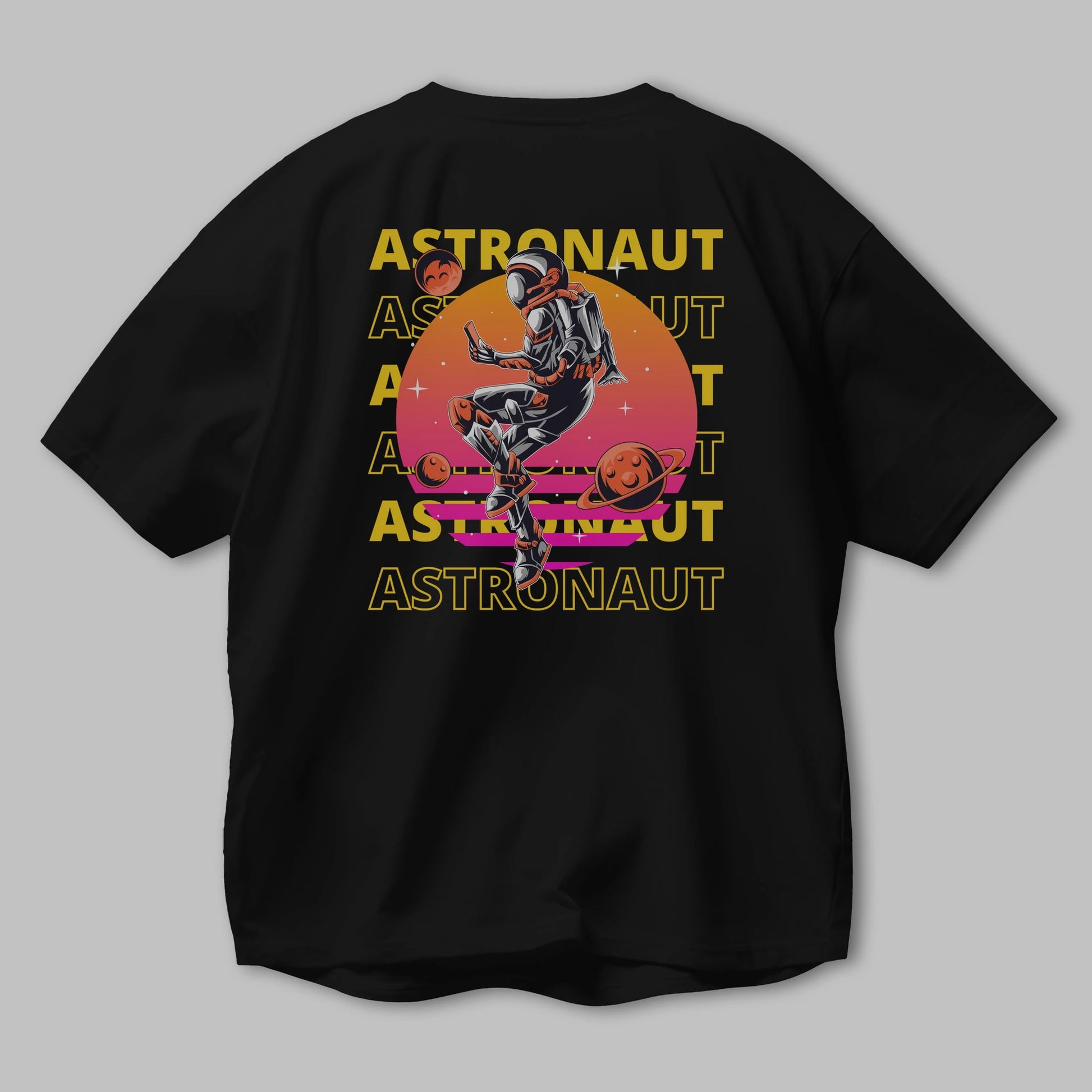 Astronaut Streetwear 2 Arka Baskılı Oversize t-shirt Erkek Kadın Unisex