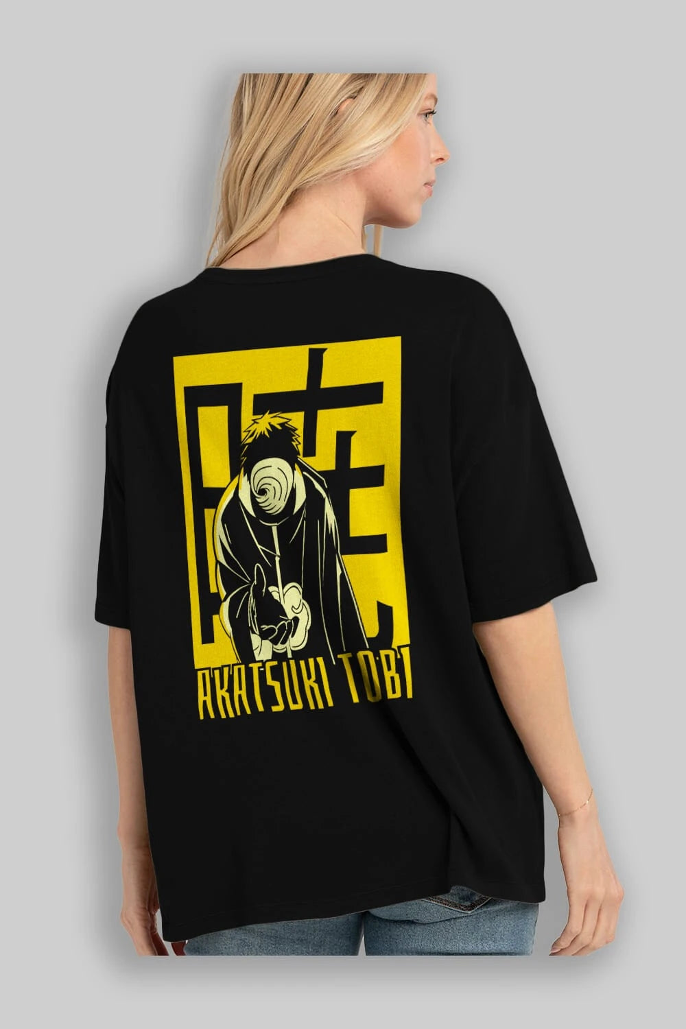 AKATSUKI OBITO NARUTO Anime Arka Baskılı Oversize t-shirt Erkek Kadın Unisex