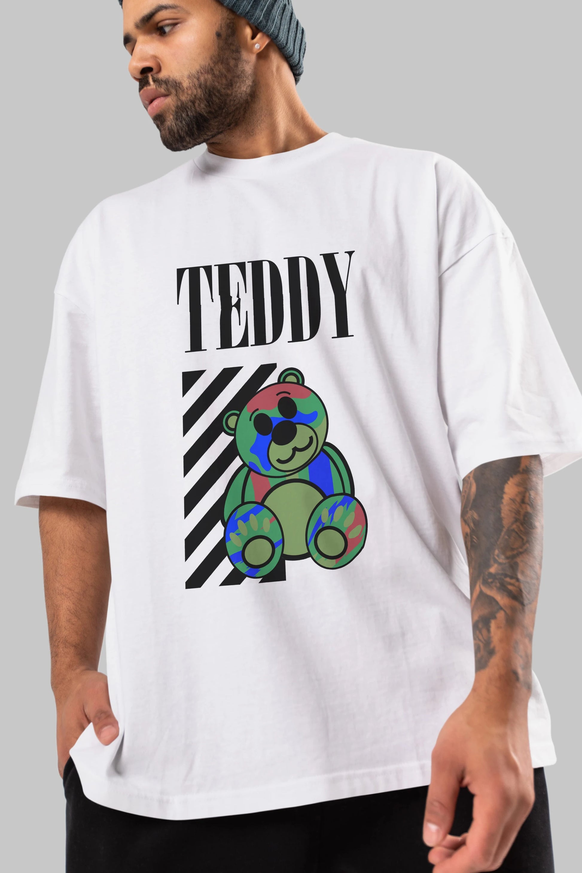 Teddy Bear 2 Ön Baskılı Oversize t-shirt Erkek Kadın Unisex