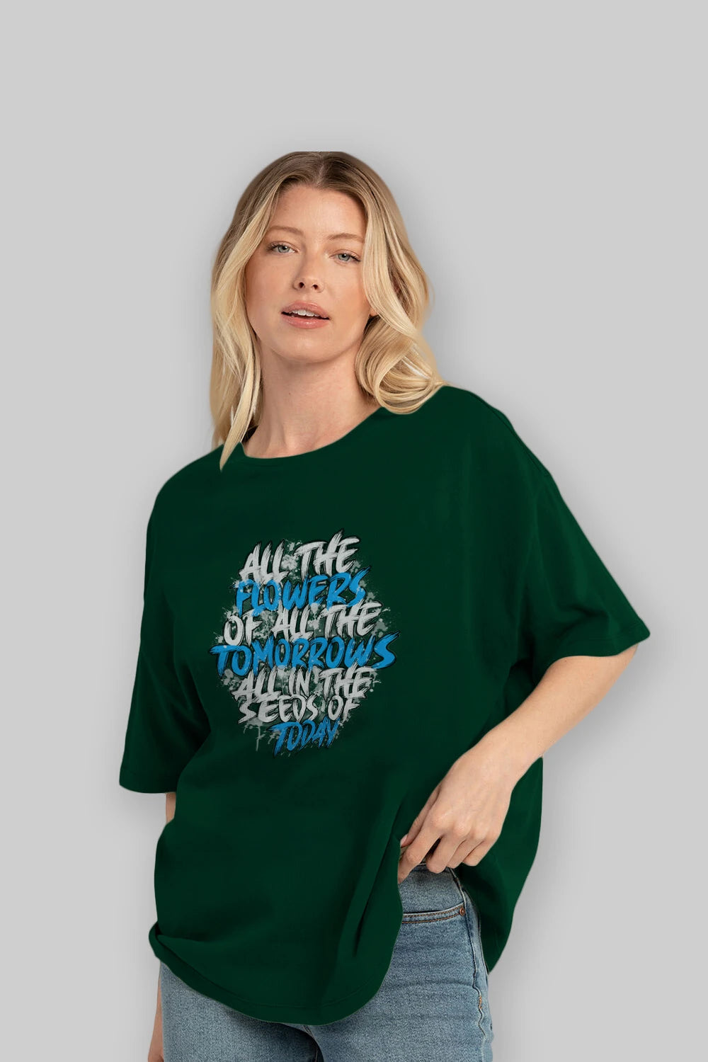 All The Flowers Ön Baskılı Oversize t-shirt Erkek Kadın Unisex