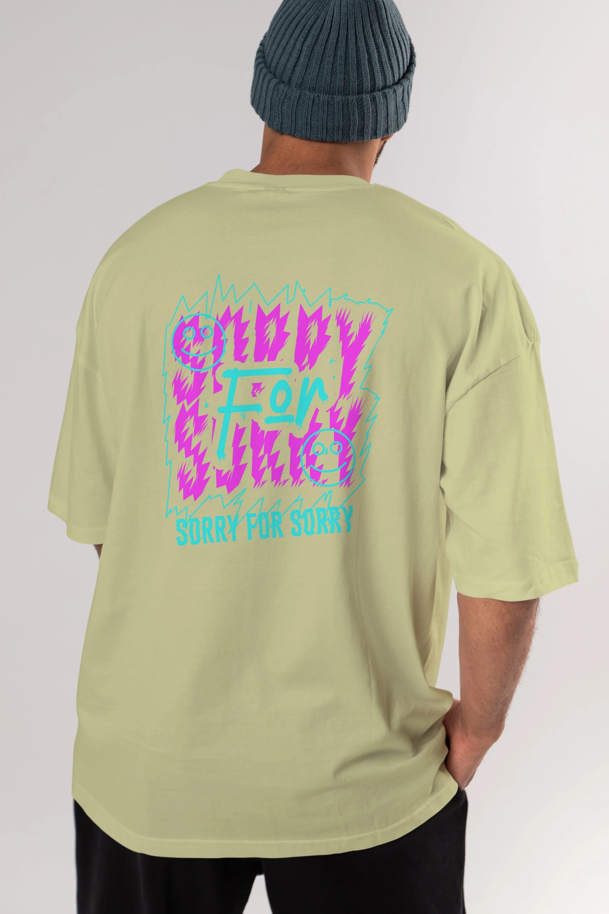 Sorry for Sorry Arka Baskılı Oversize t-shirt Erkek Kadın Unisex