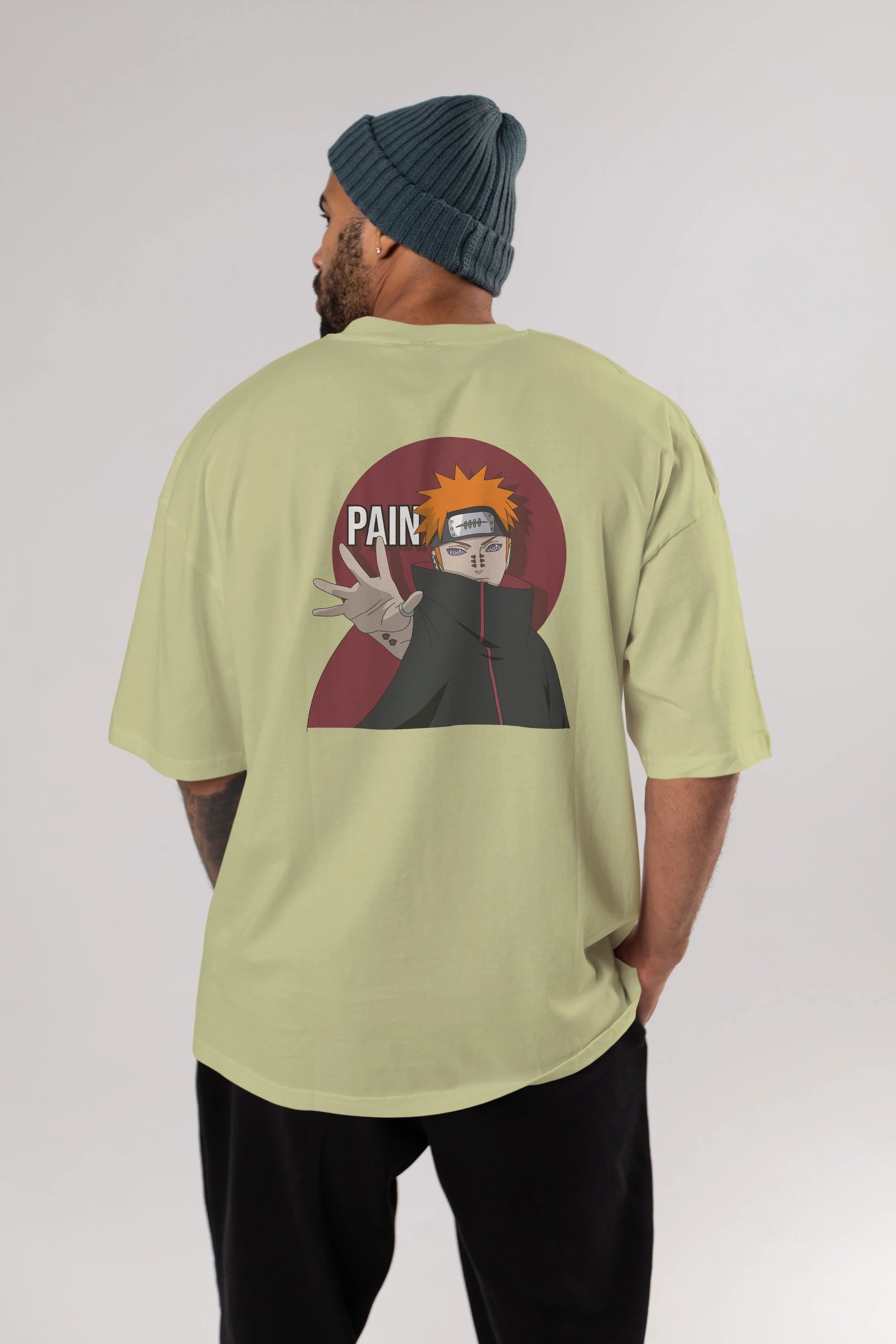 PAIN NARUTO Anime Arka Baskılı Oversize t-shirt Erkek Kadın Unisex