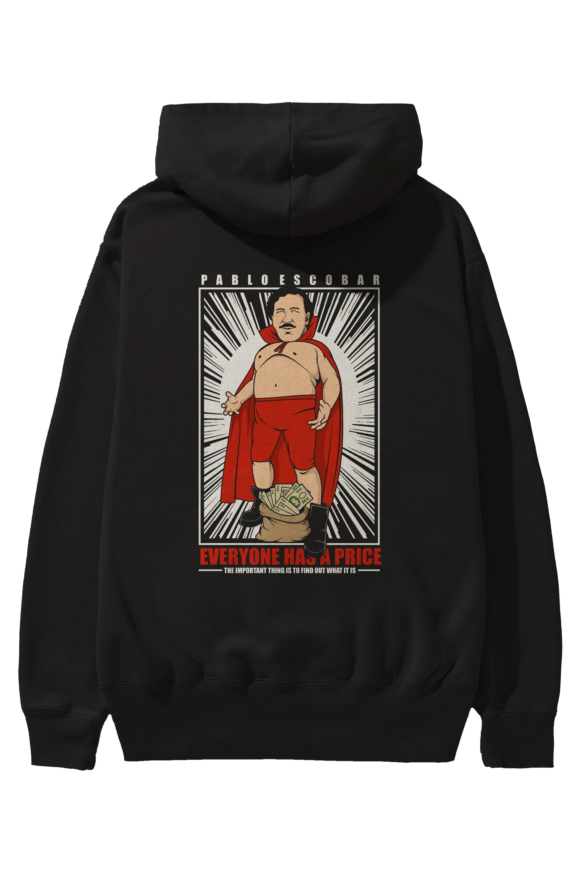 Pablo Escobar Luchador Arka Baskılı Hoodie Oversize Kapüşonlu Sweatshirt Erkek Kadın Unisex