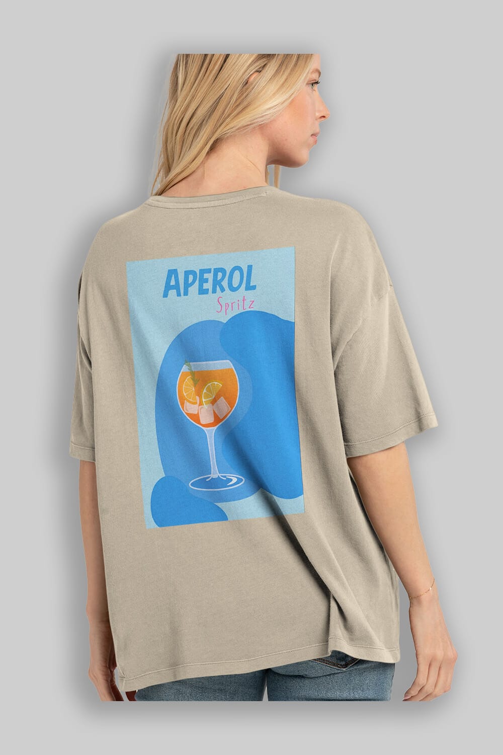 Aperol Spritz 10 Arka Baskılı Oversize t-shirt Erkek Kadın Unisex %100 Pamuk Bisiklet Yaka tişort