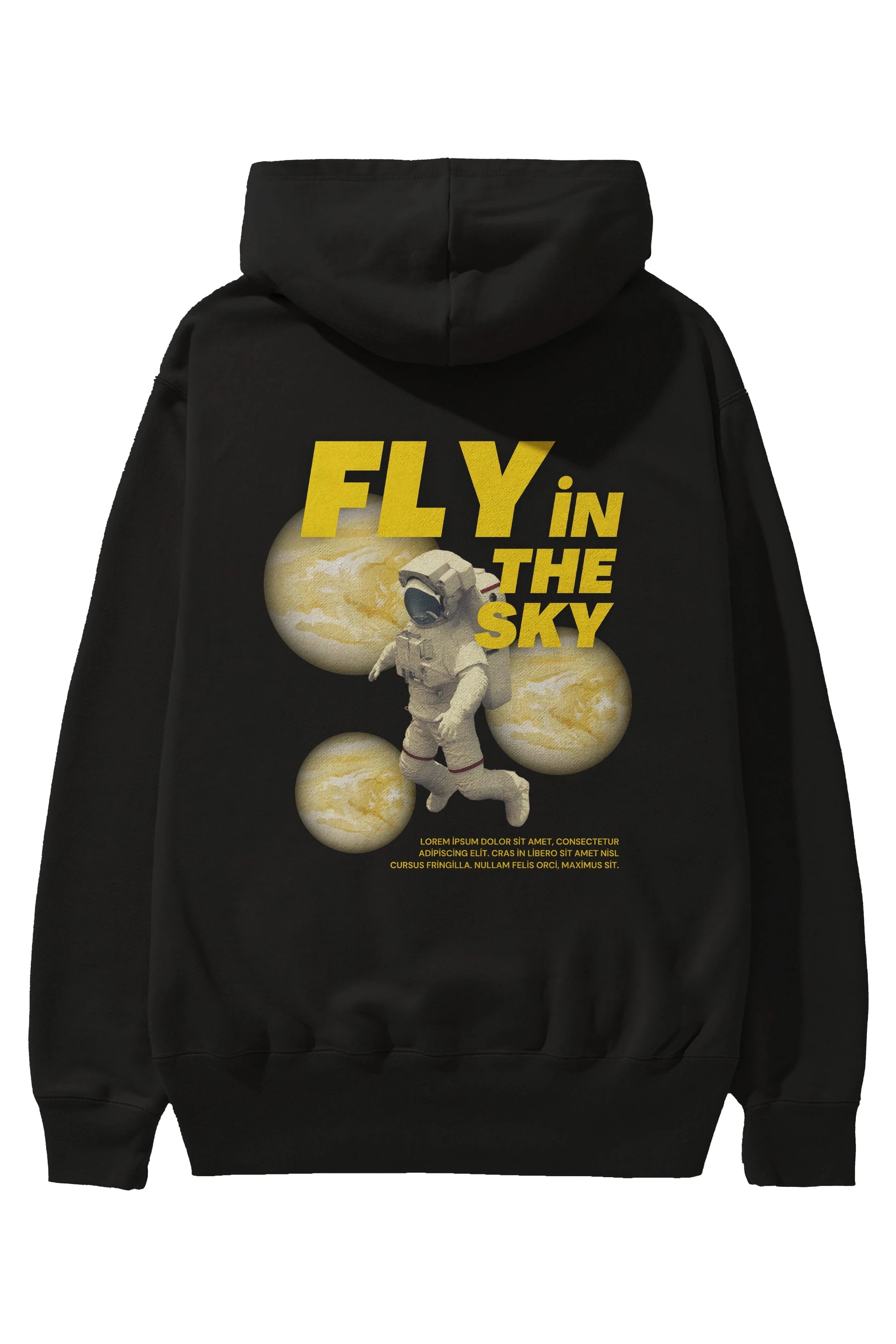Fly in The Sky Arka Baskılı Oversize Hoodie Kapüşonlu Sweatshirt Erkek Kadın Unisex