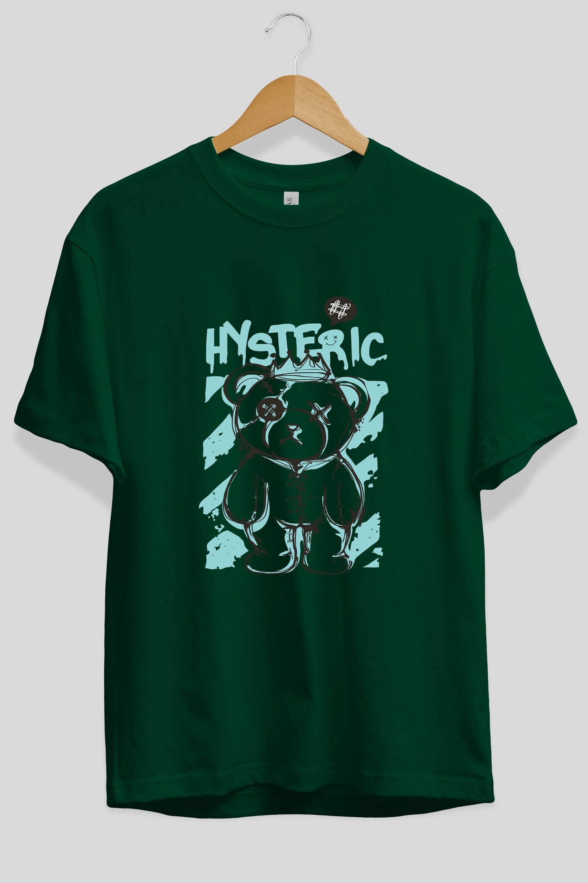 Hysteric Bear Ön Baskılı Oversize t-shirt Erkek Kadın Unisex