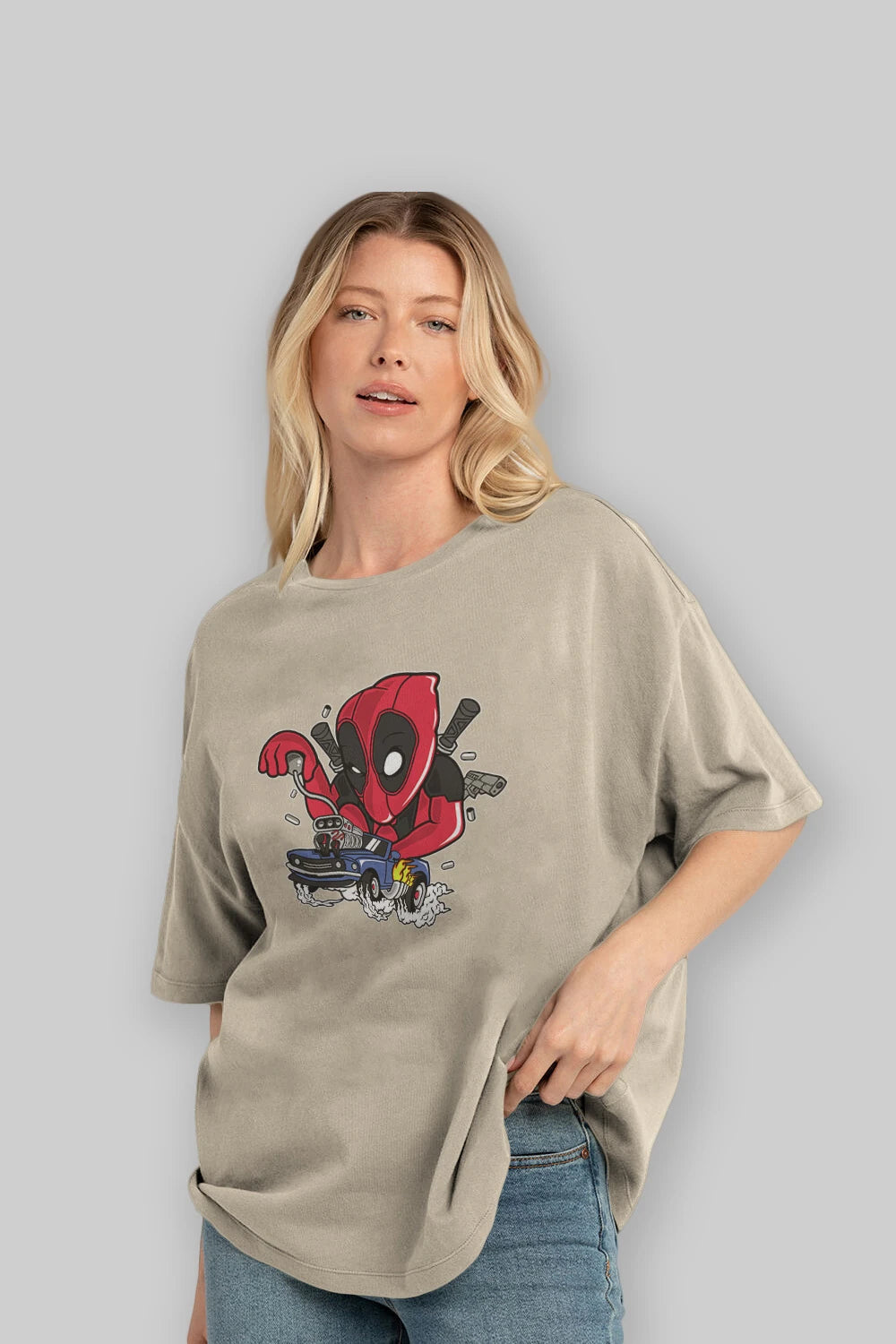 Deadpool (21) Ön Baskılı Oversize t-shirt Erkek Kadın Unisex %100 Pamuk Bisiklet Yaka tişort