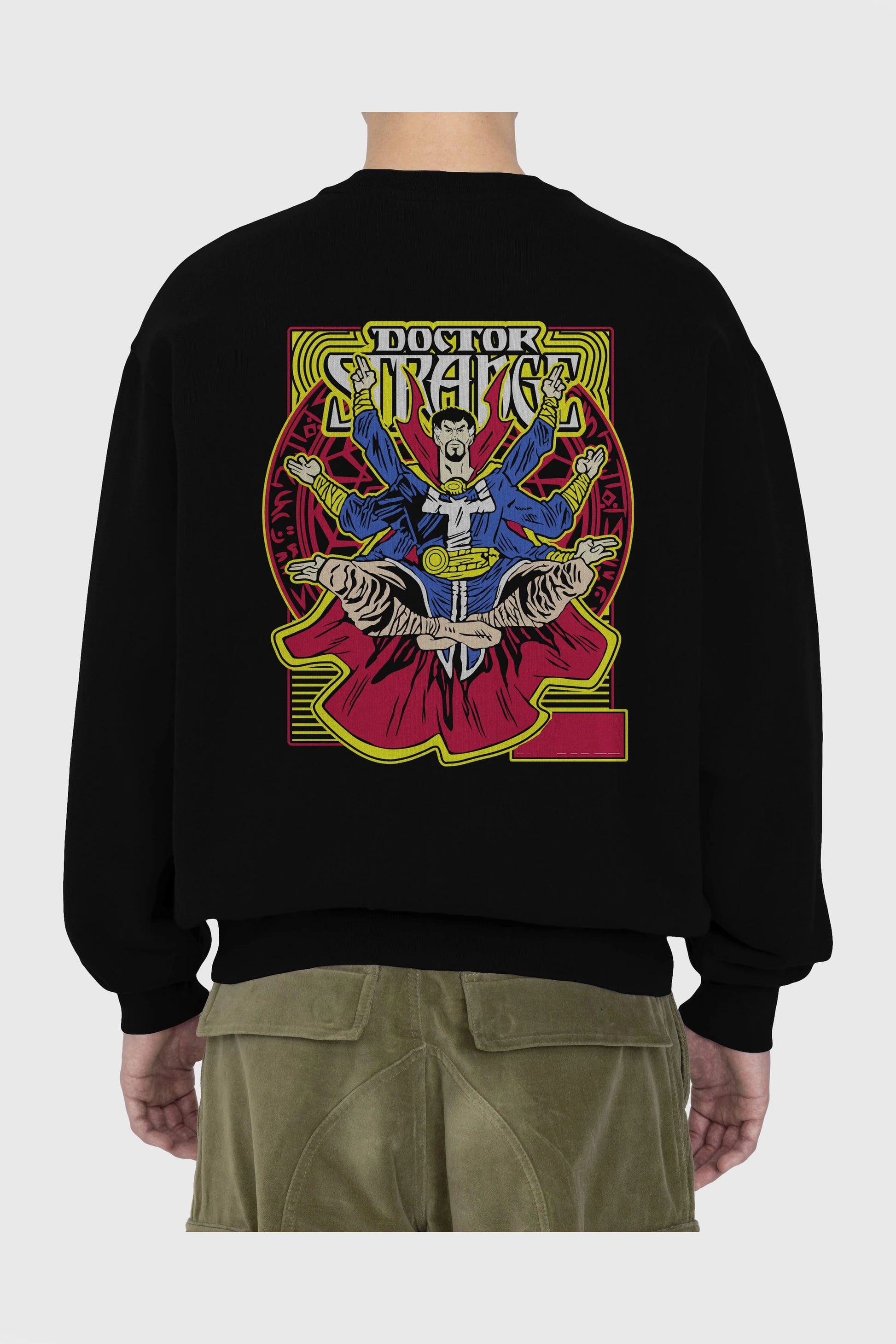 Doctor Strange (1) Arka Baskılı Oversize Sweatshirt Erkek Kadın Unisex