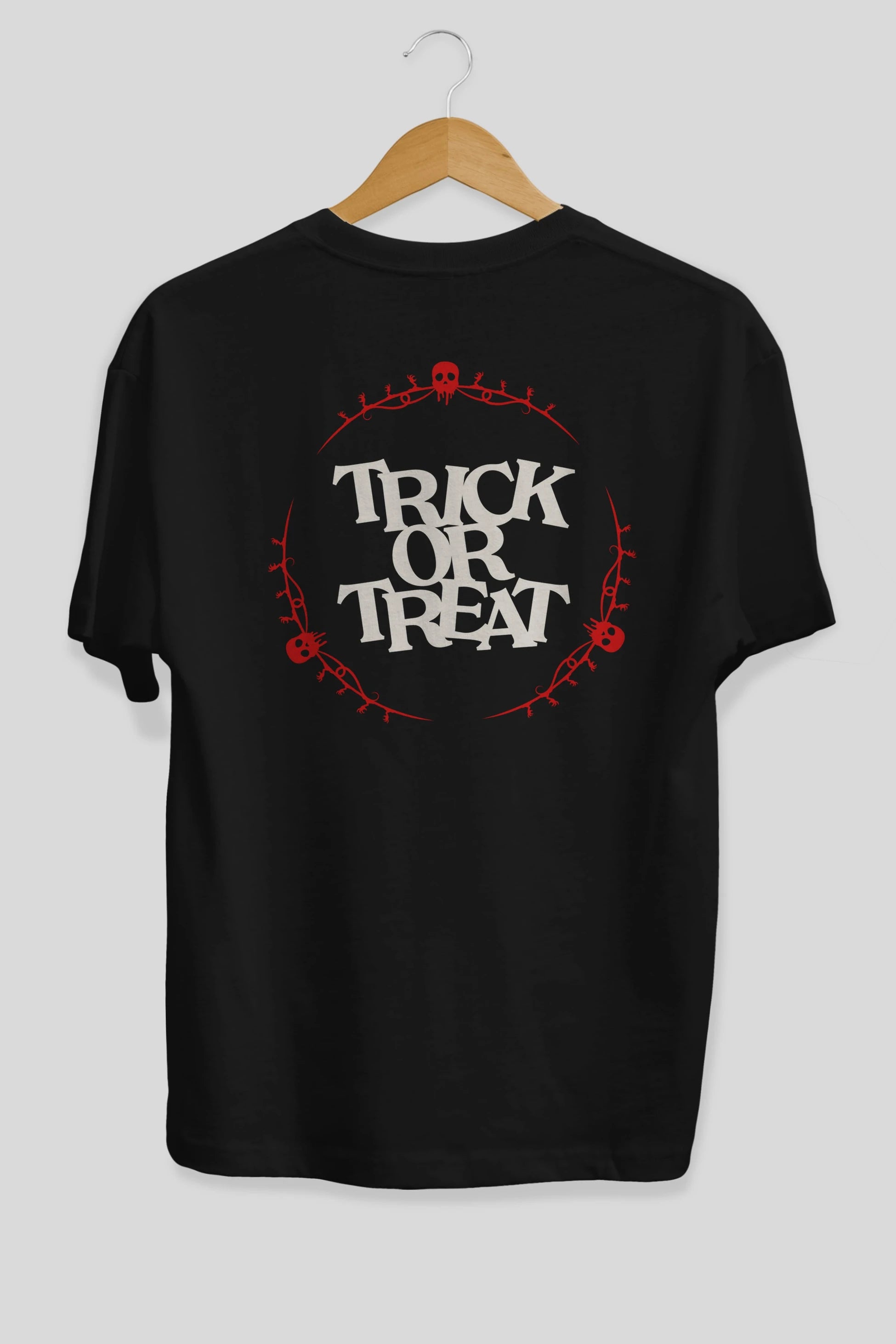 Trick or Treat Yazılı Arka Baskılı Oversize t-shirt Erkek Kadın Unisex