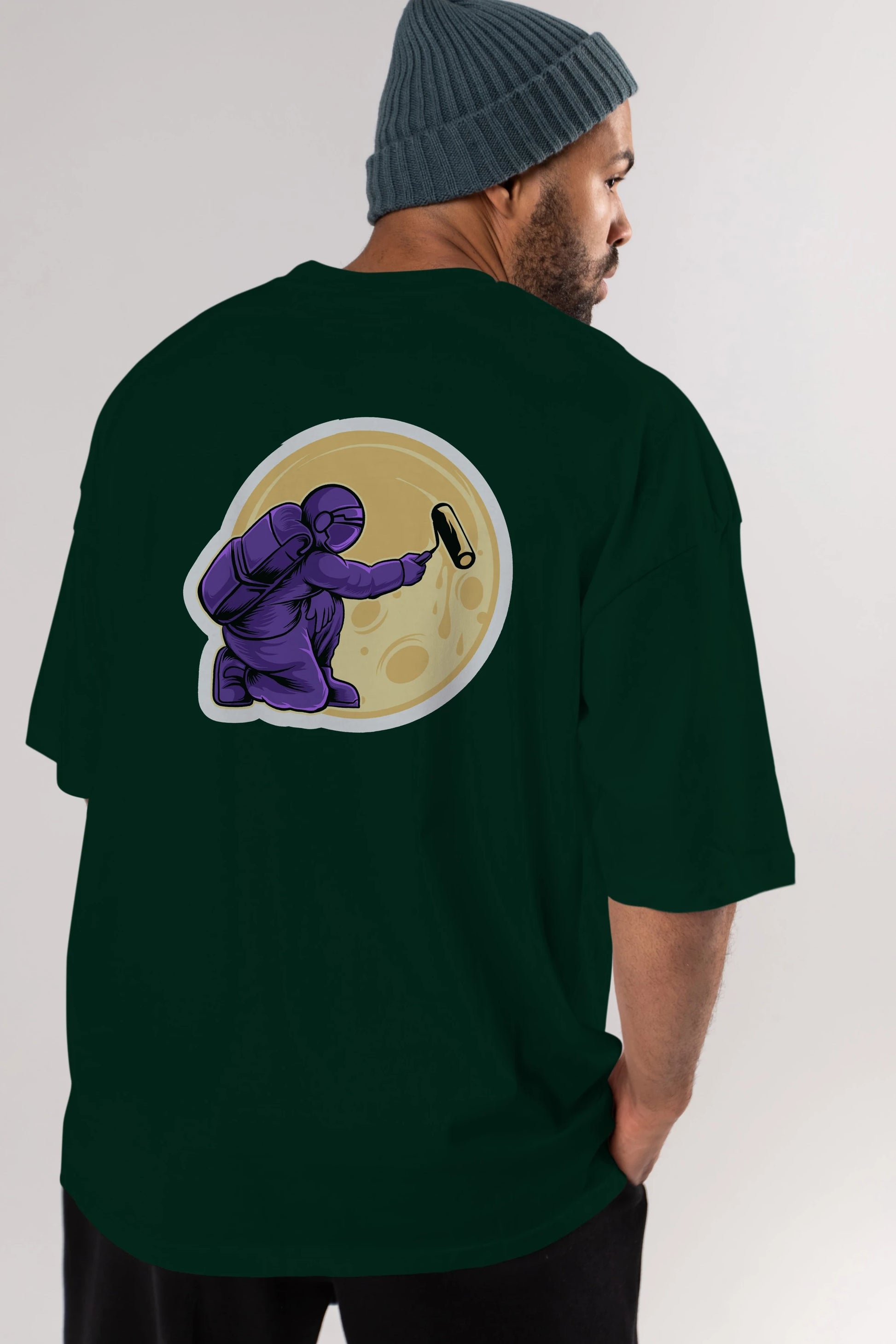 Astropaint Sticker Arka Baskılı Oversize t-shirt Erkek Kadın Unisex