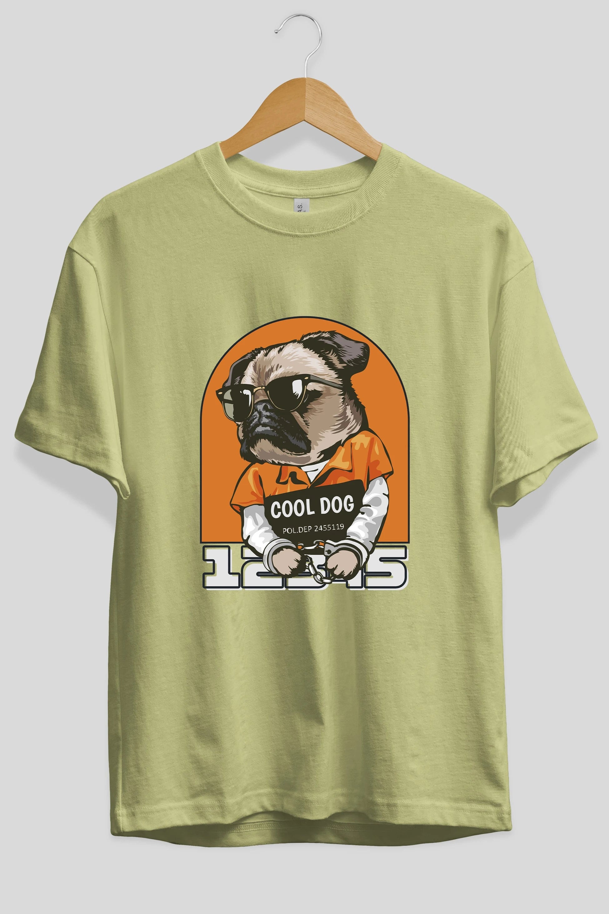 Cool Dog Ön Baskılı Oversize t-shirt Erkek Kadın Unisex
