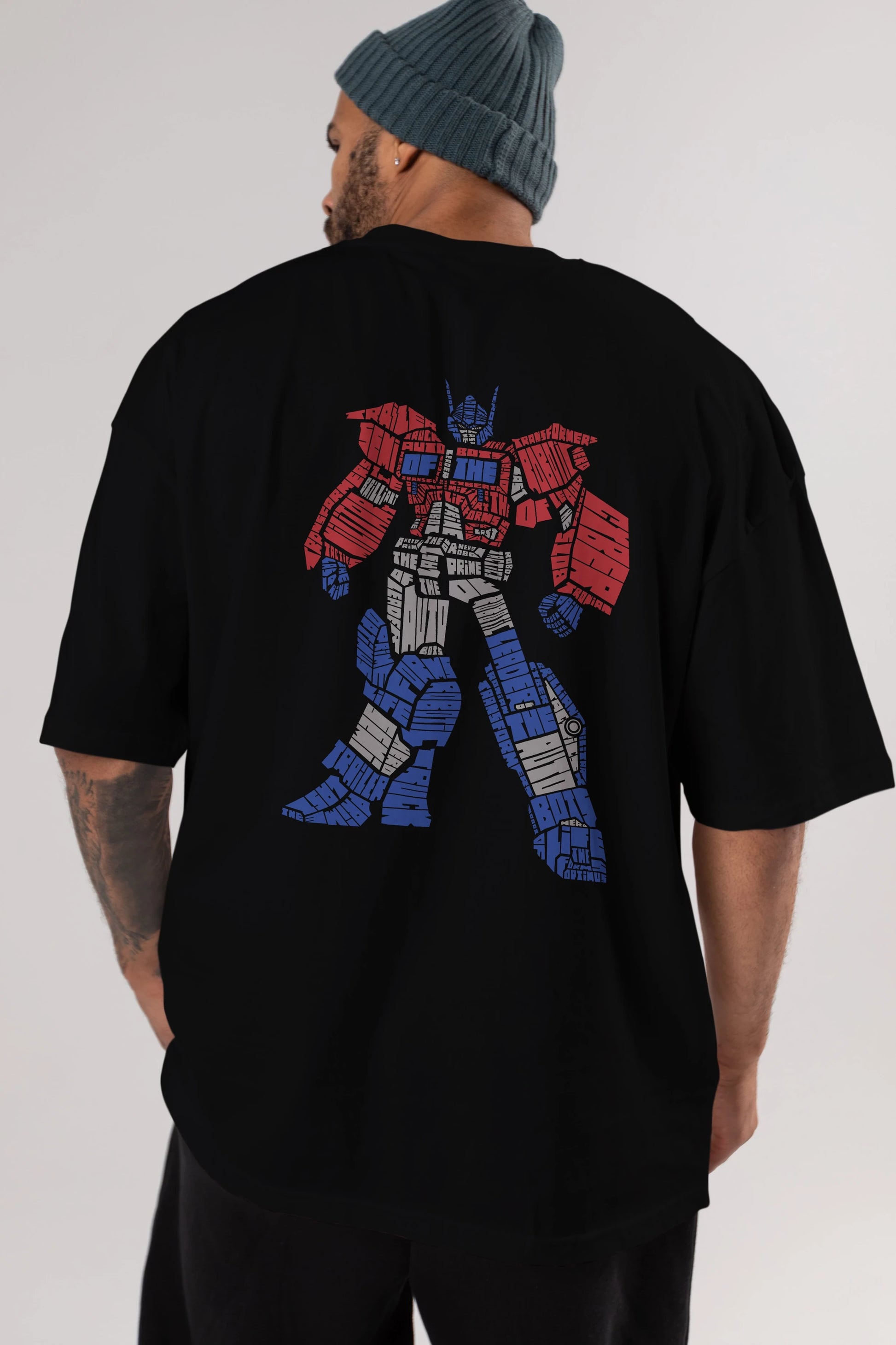 Optimus Prime Arka Baskılı Oversize t-shirt %100 pamuk Erkek Kadın Unisex