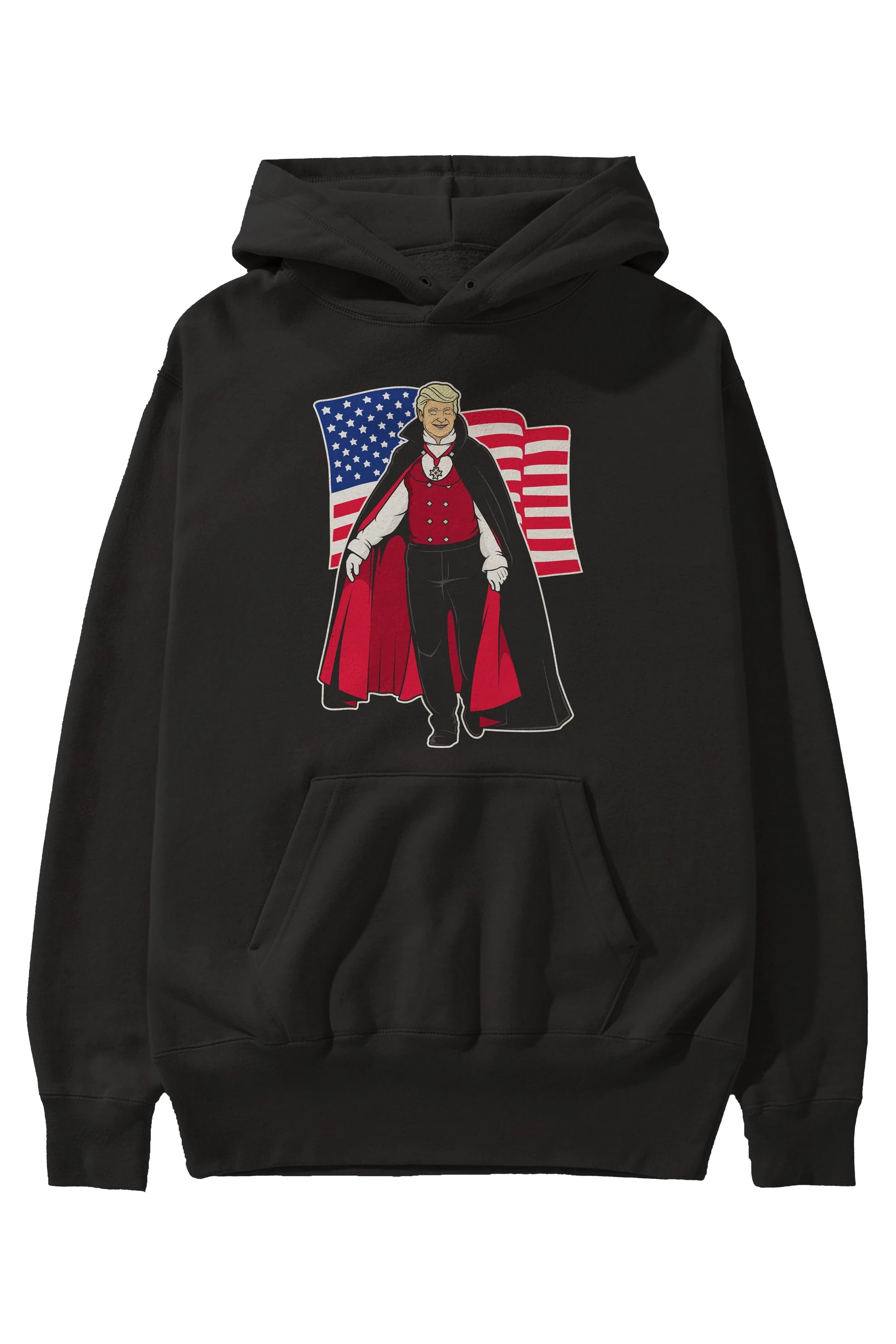 Trump Dracula Ön Baskılı Hoodie Oversize Kapüşonlu Sweatshirt Erkek Kadın Unisex