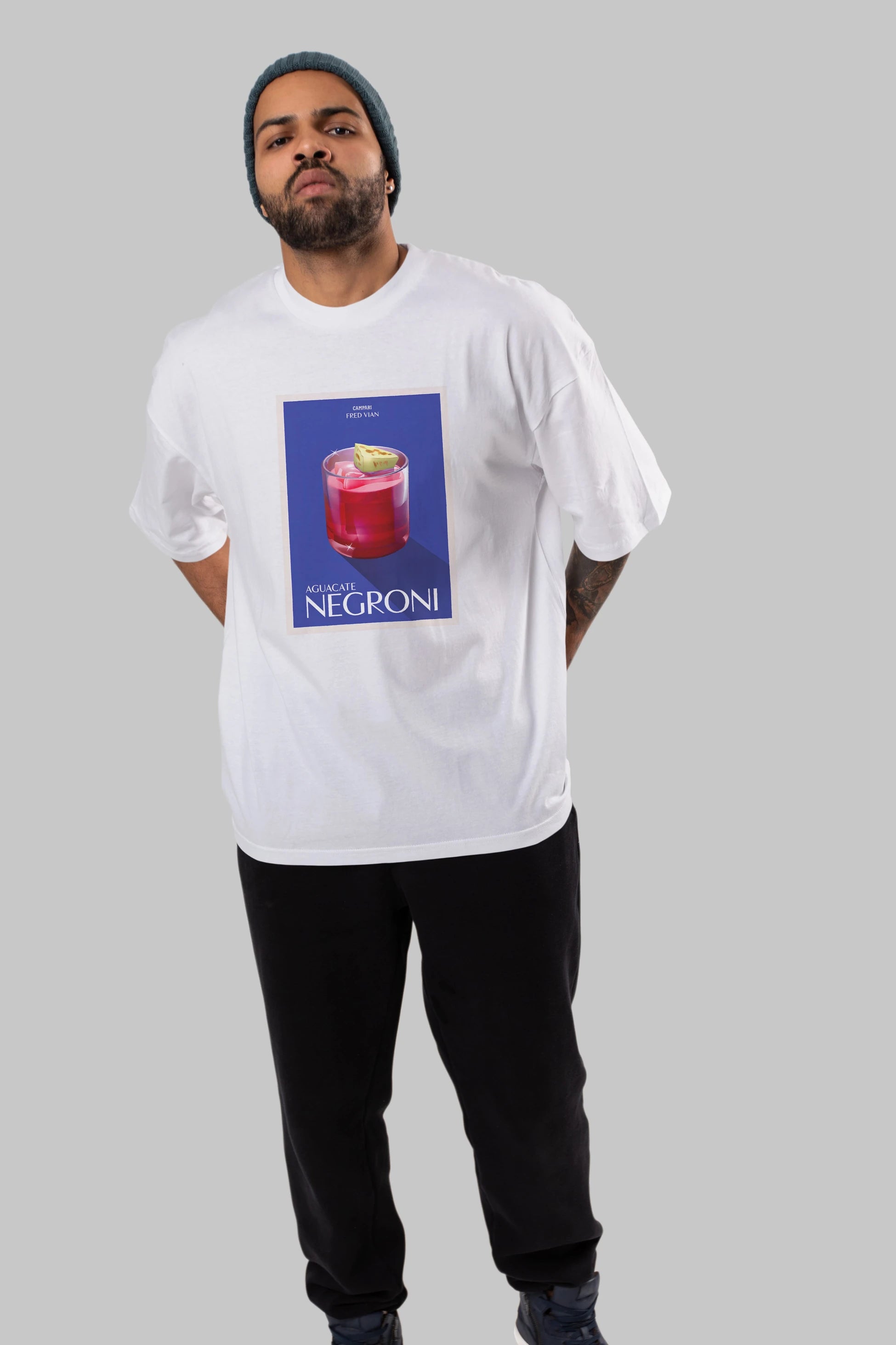Aguacate Negroni Ön Baskılı Oversize t-shirt Erkek Kadın Unisex %100 Pamuk Bisiklet Yaka tişort