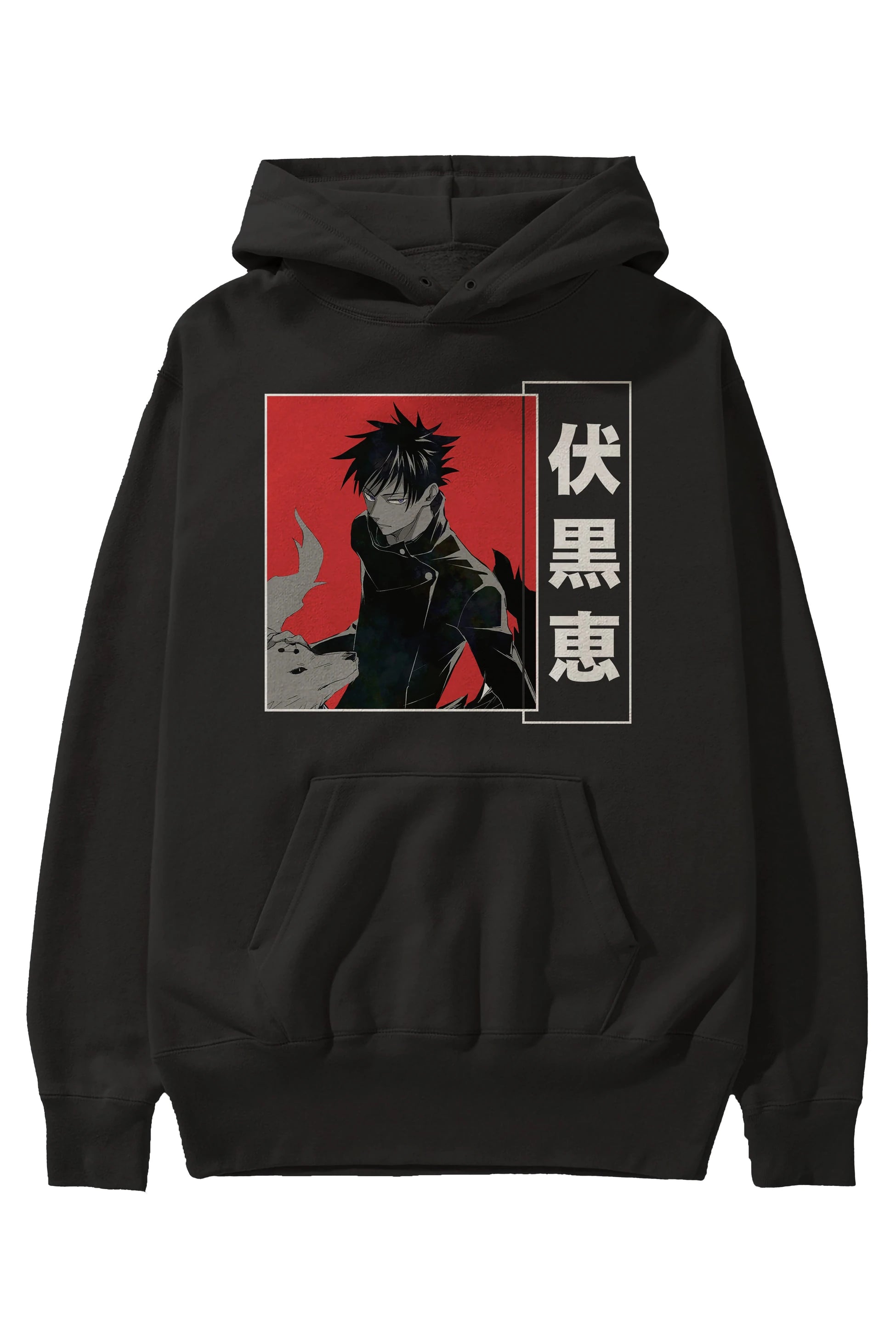 Megumi Fushiguro Anime Ön Baskılı Hoodie Oversize Kapüşonlu Sweatshirt Erkek Kadın Unisex