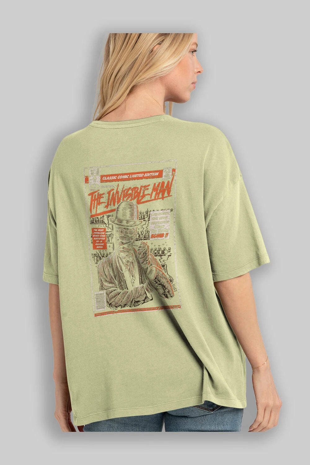 The Invisible Man Arka Baskılı Oversize t-shirt Erkek Kadın Unisex %100 Pamuk