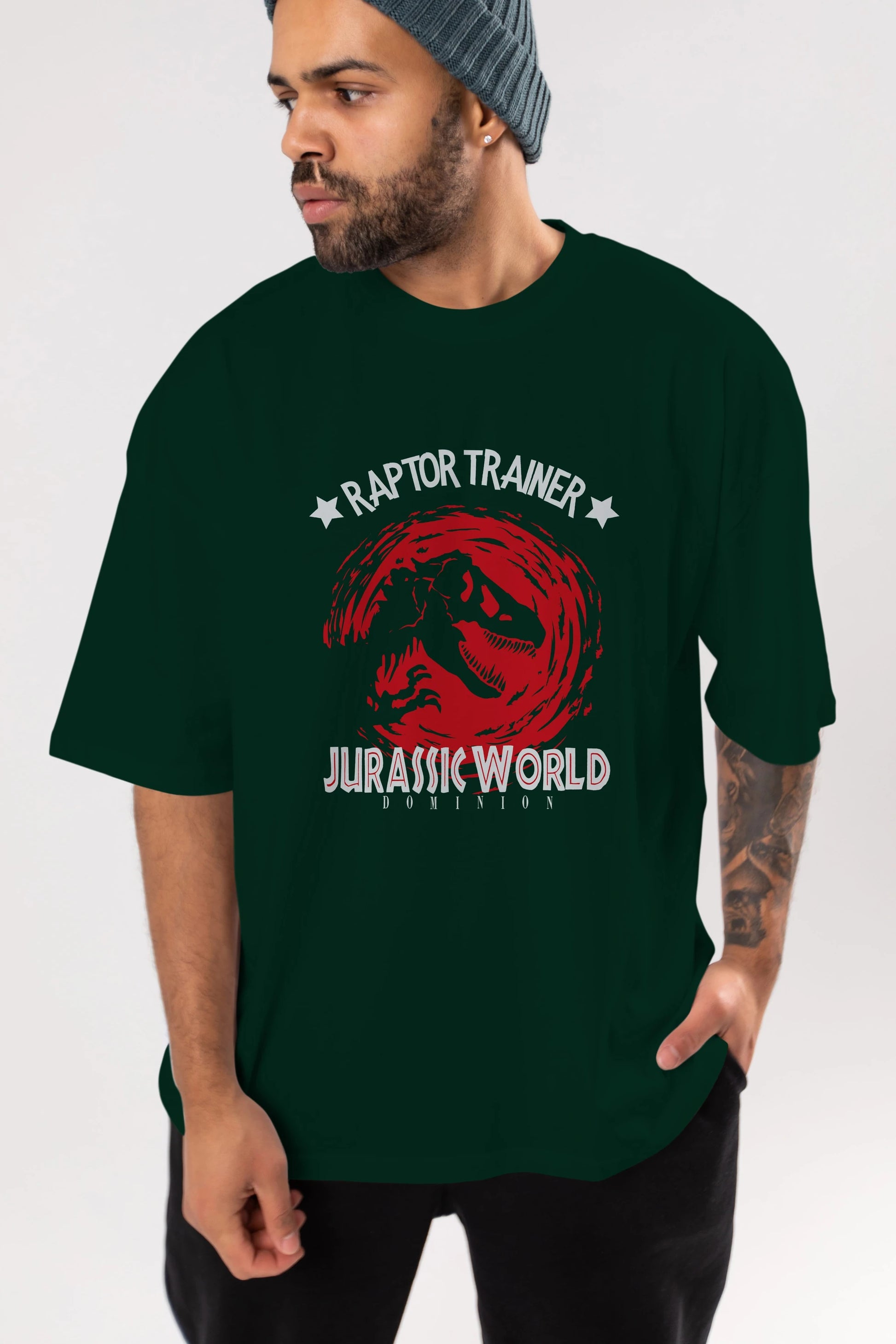 Jurassic Park (3) Ön Baskılı Oversize t-shirt Erkek Kadın Unisex %100 Pamuk Bisiklet Yaka tişort
