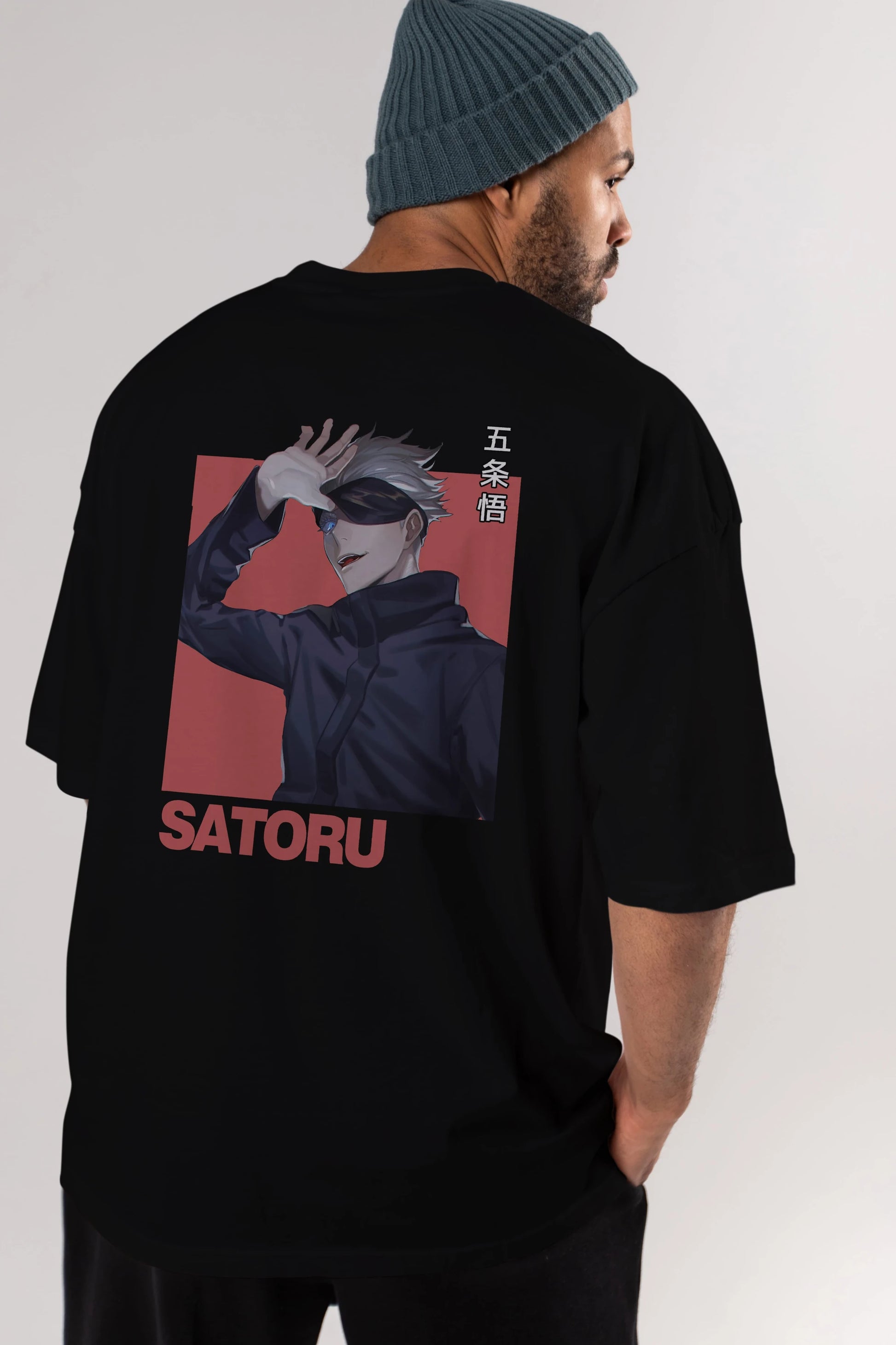 SATORU GOJO 2 Anime Arka Baskılı Oversize t-shirt Erkek Kadın Unisex