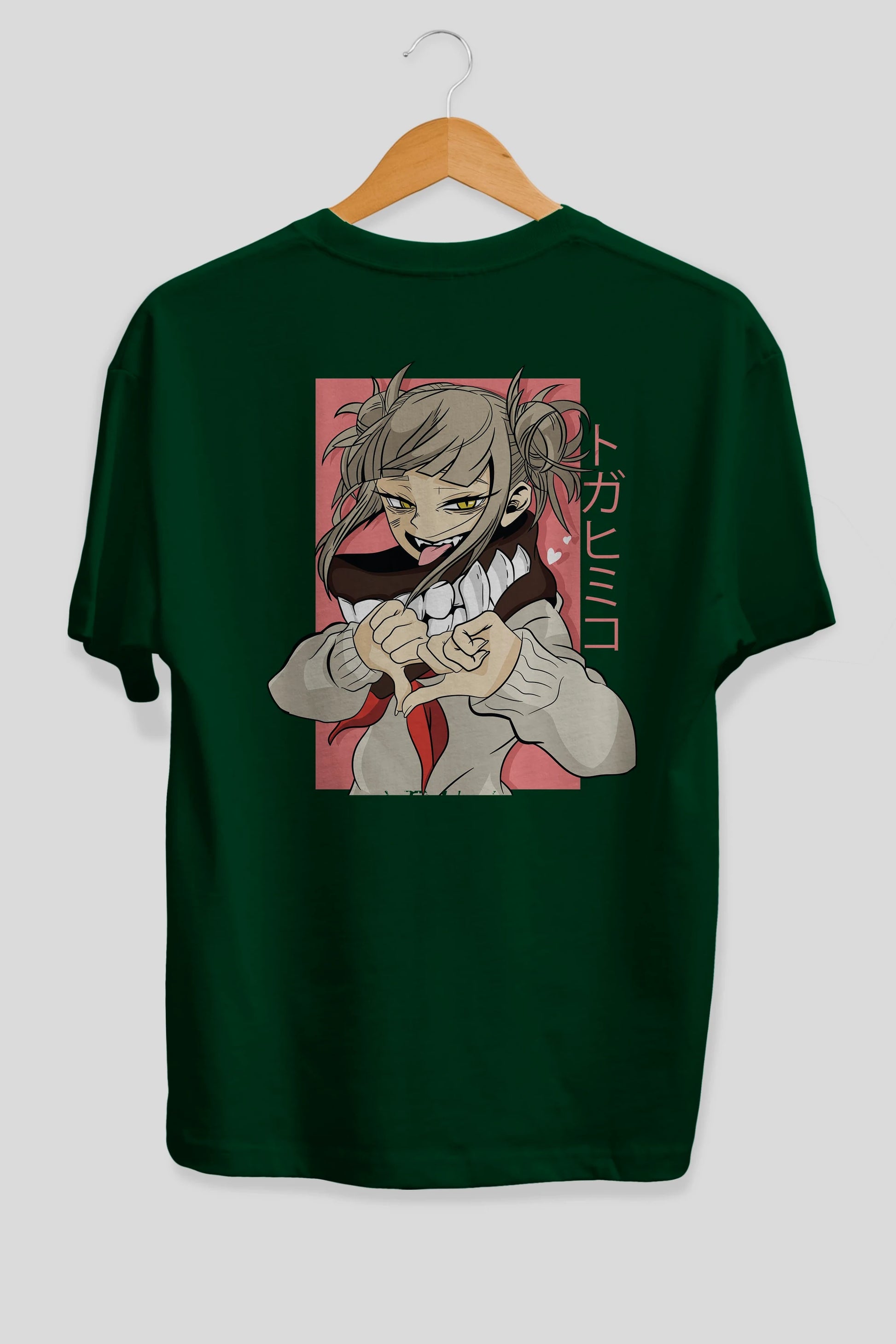 Himiko Toga Anime Arka Baskılı Oversize t-shirt Erkek Kadın Unisex