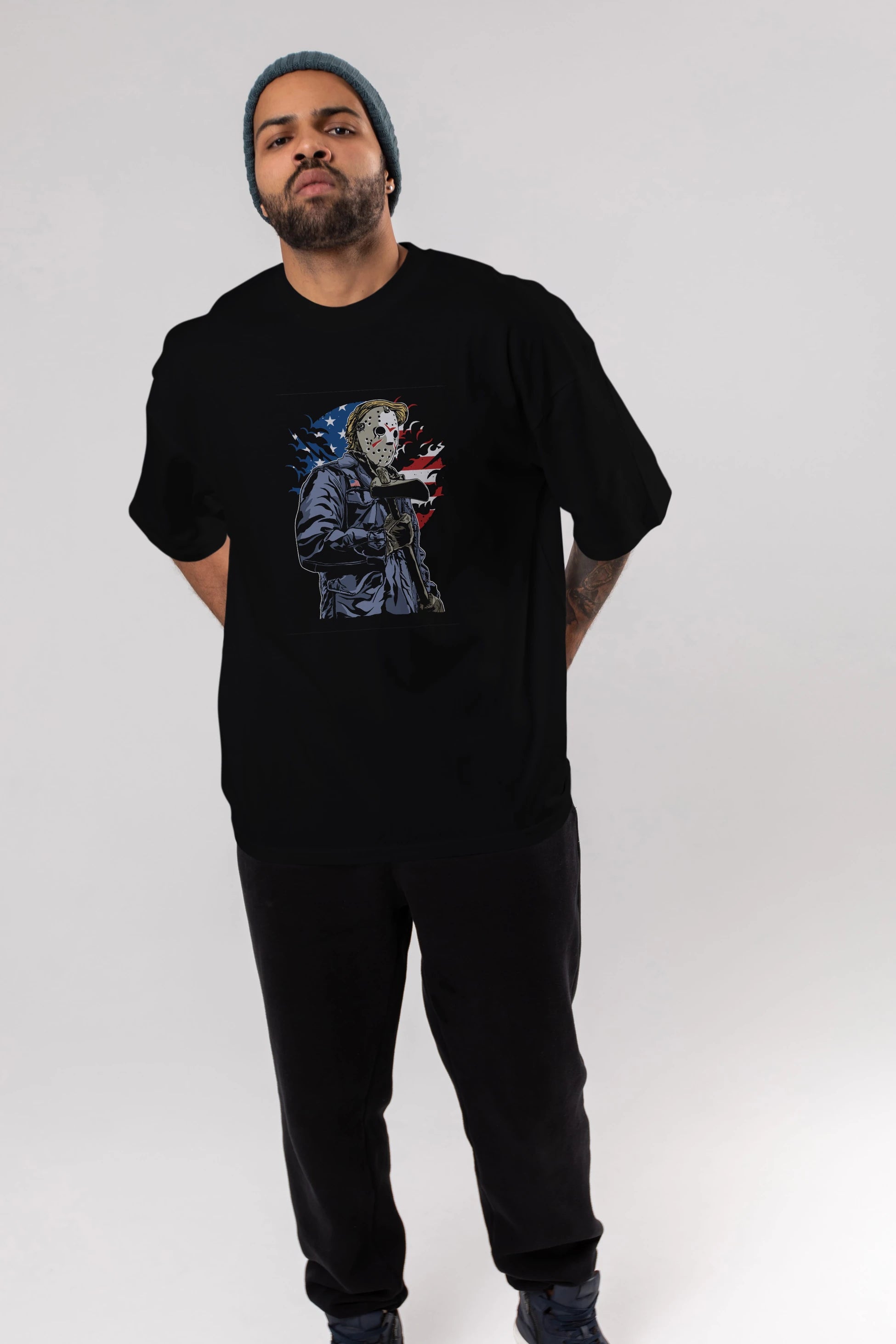 American Killer Ön Baskılı Oversize t-shirt Erkek Kadın Unisex %100 Pamuk tişort