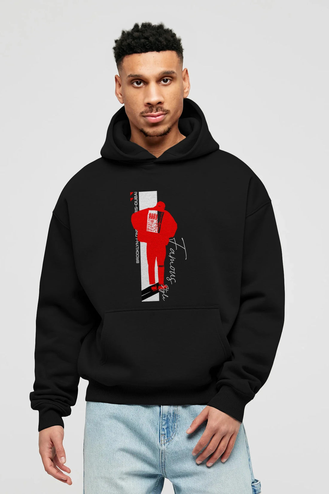 Brooklyn Style Ön Baskılı Hoodie Oversize Kapüşonlu Sweatshirt Erkek Kadın Unisex