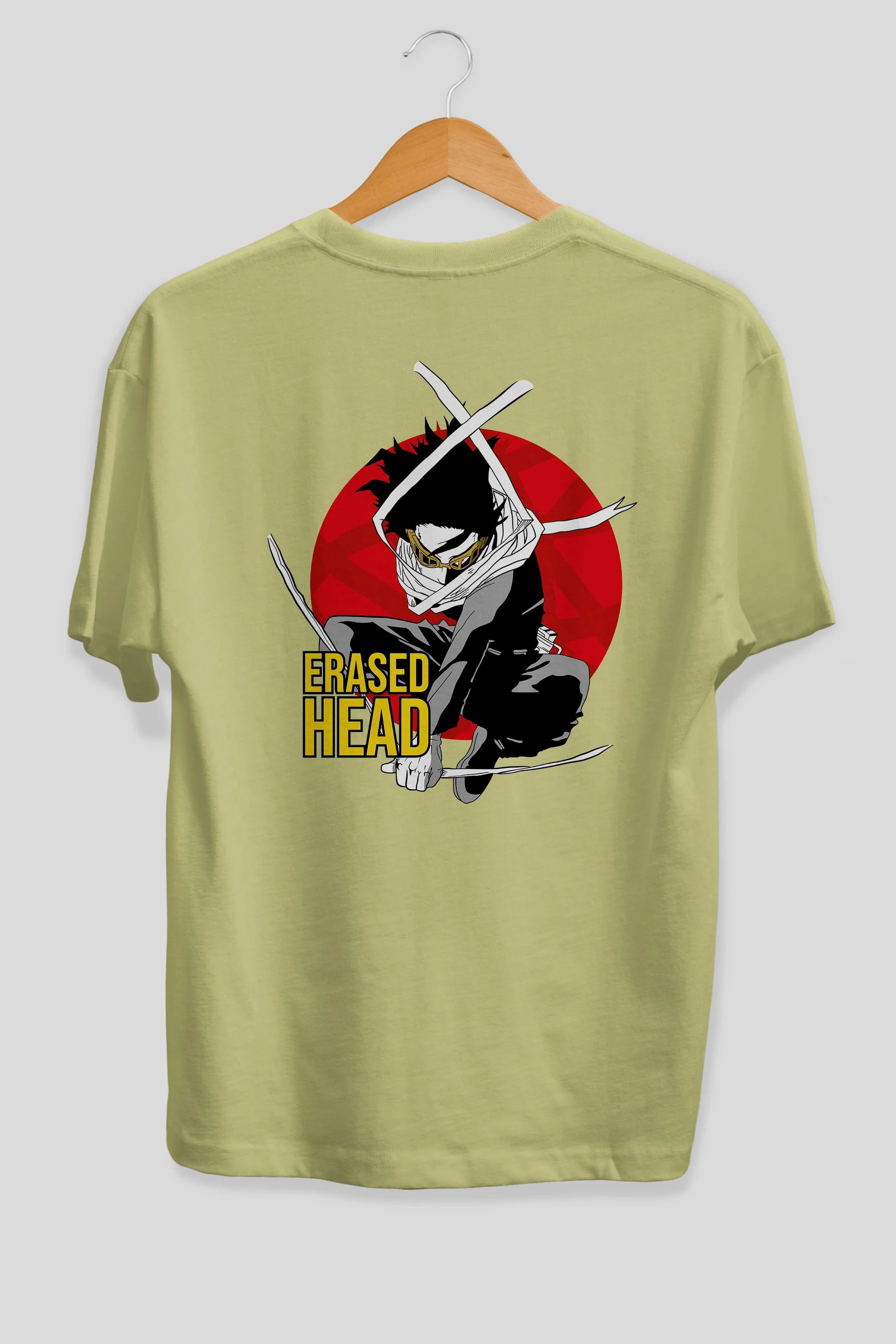 Erased Head Anime Arka Baskılı Oversize t-shirt Erkek Kadın Unisex