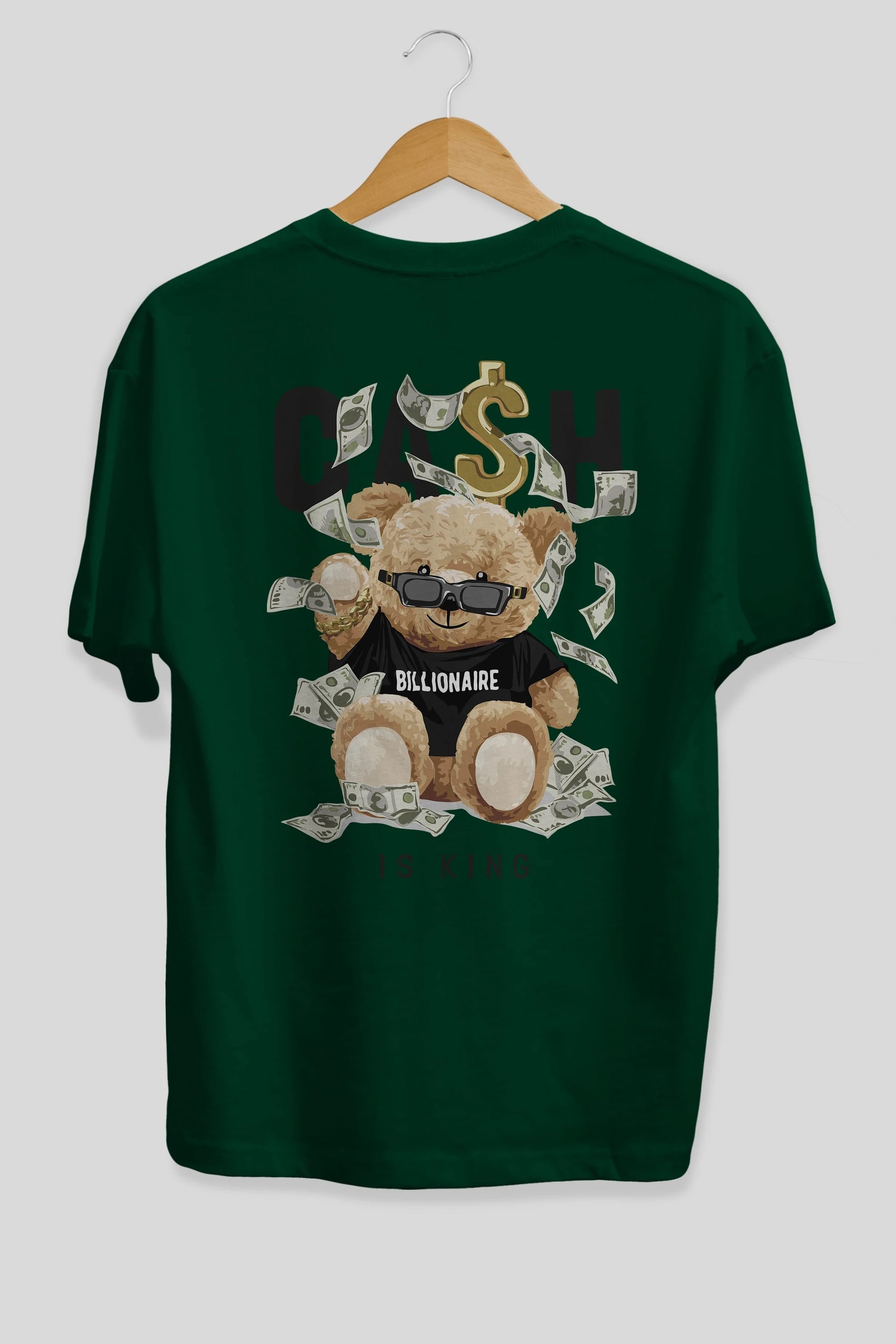 Teddy Bear Billionaire Arka Baskılı Oversize t-shirt Erkek Kadın Unisex %100 Pamuk