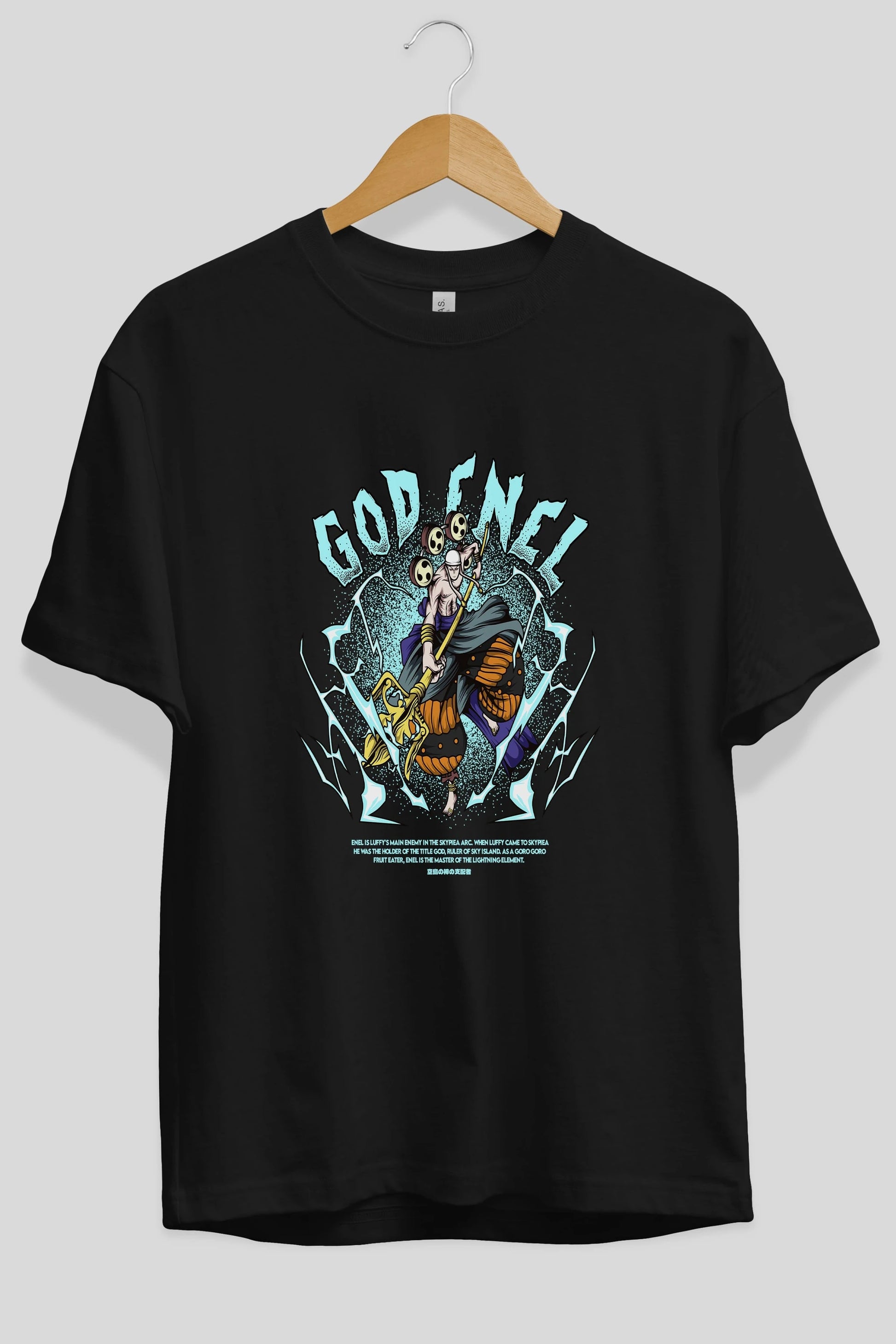 Eneru Anime Ön Baskılı Oversize t-shirt %100 pamuk Erkek Kadın Unisex