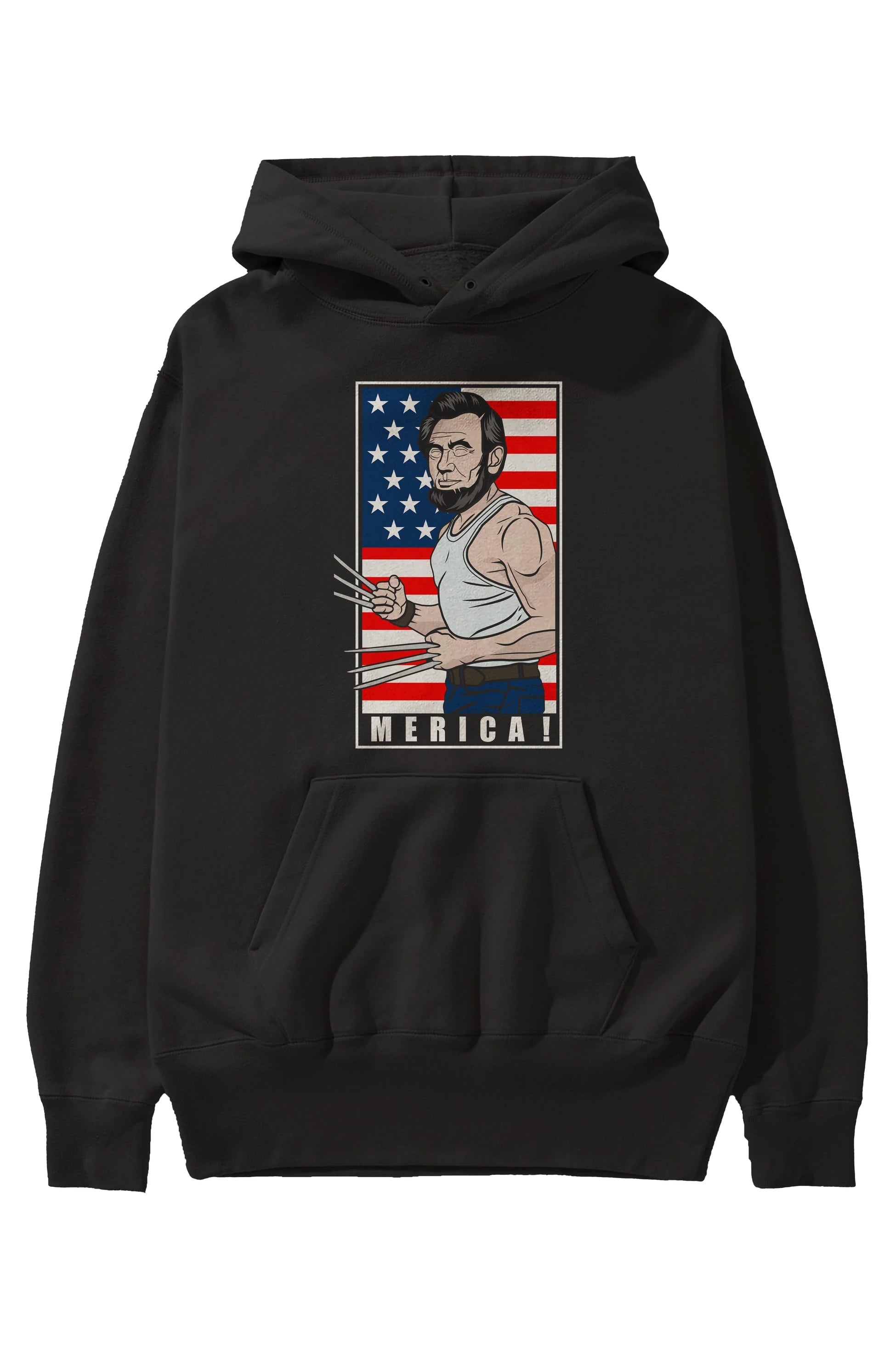 Wolverlincoln Ön Baskılı Hoodie Oversize Kapüşonlu Sweatshirt Erkek Kadın Unisex