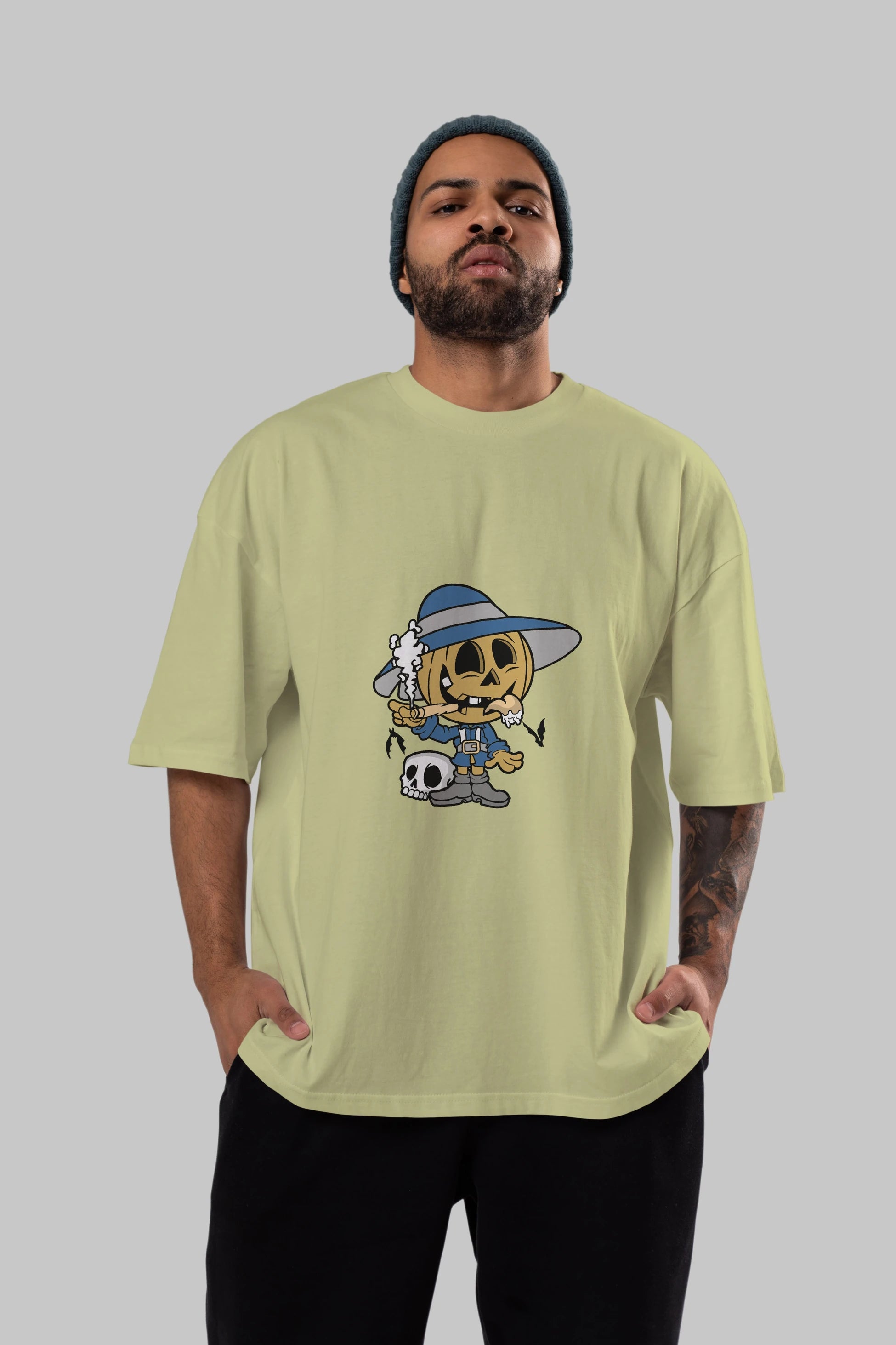 Halloween Kid Ön Baskılı Oversize t-shirt Erkek Kadın Unisex %100 Pamuk tişort