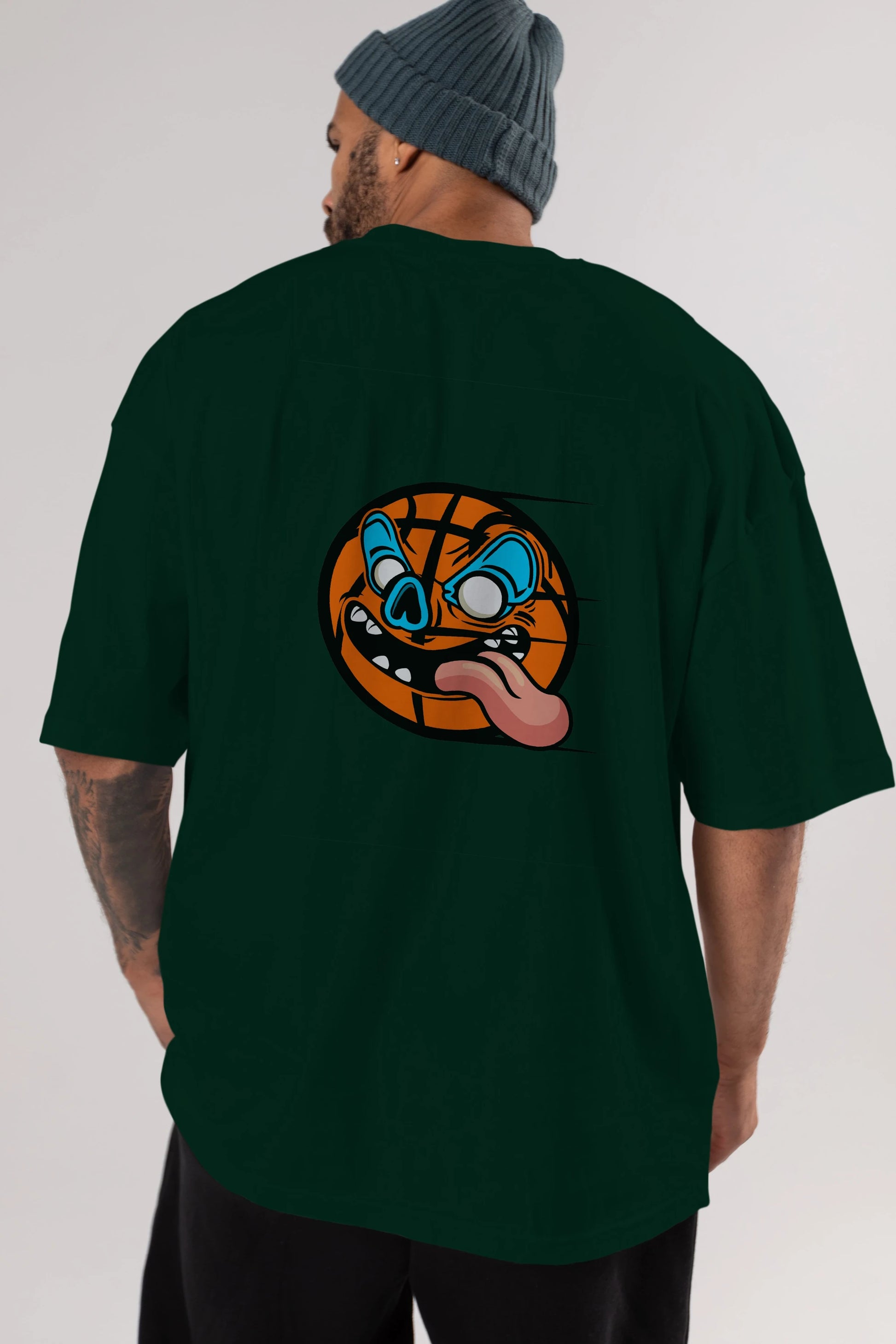 Basketball Arka Baskılı Oversize t-shirt Erkek Kadın Unisex %100 Pamuk tişort