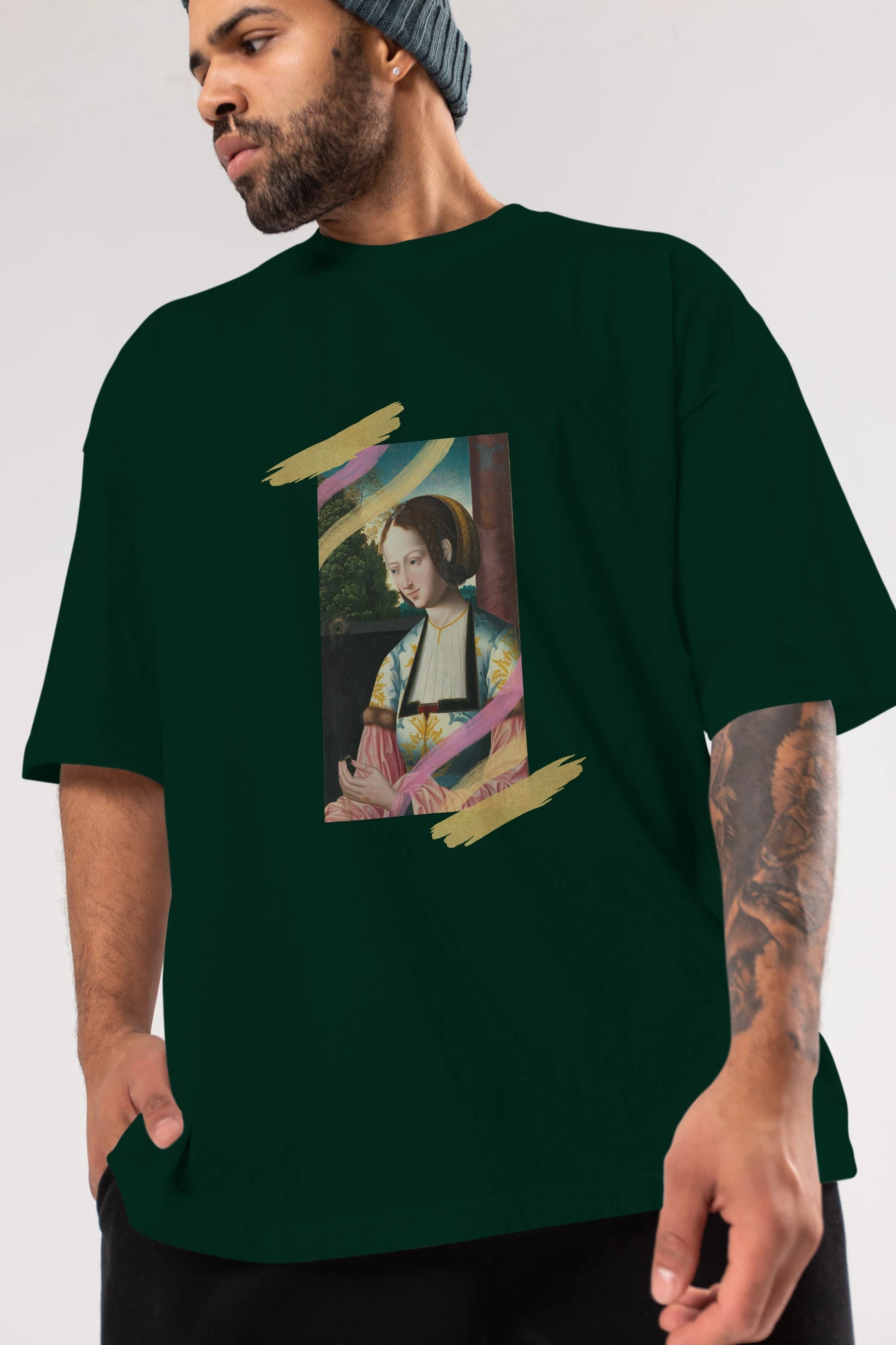 Woman Portrait Ön Baskılı Oversize t-shirt Erkek Kadın Unisex
