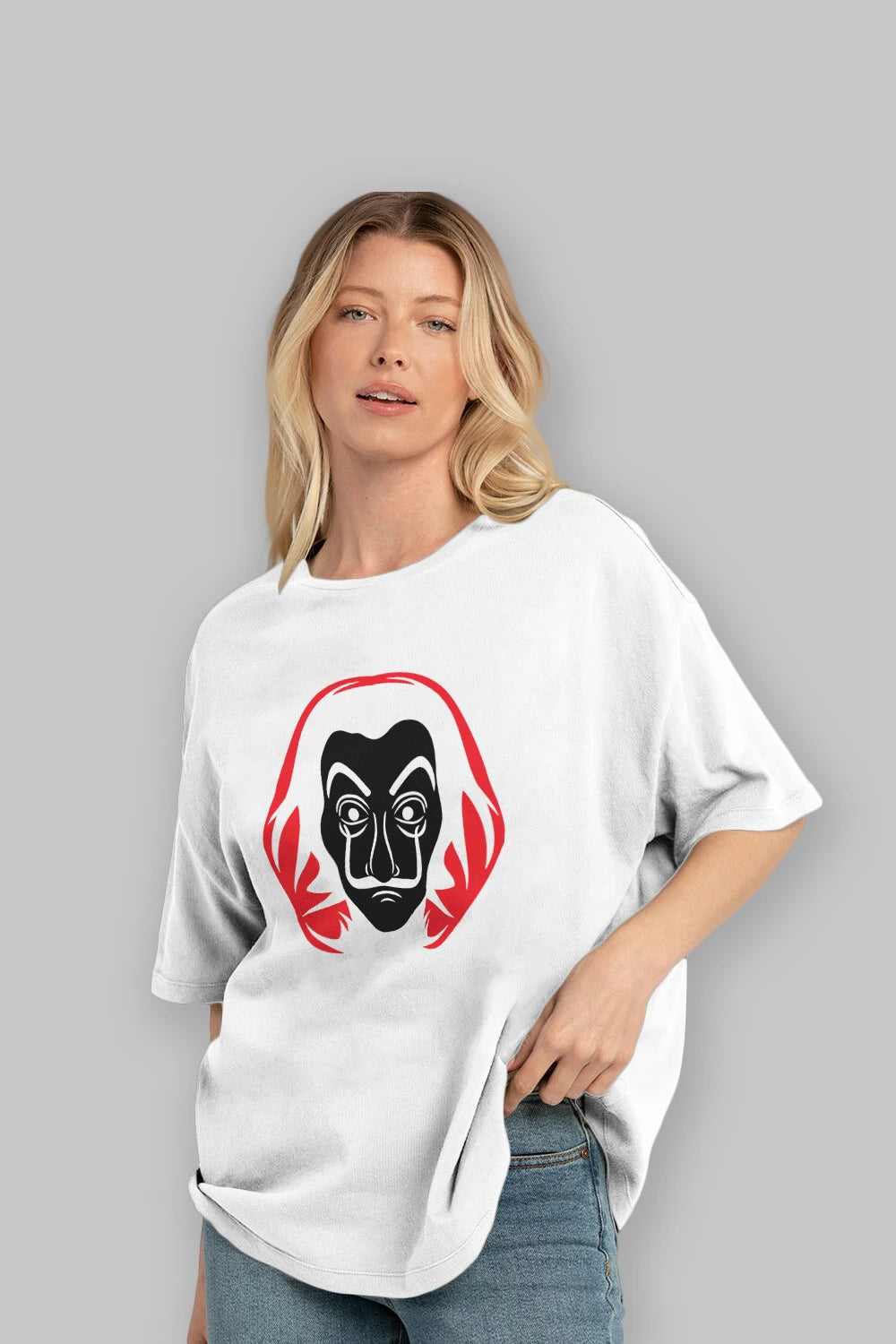 La Casa De Papel (8) Ön Baskılı Oversize t-shirt Erkek Kadın Unisex %100 Pamuk Bisiklet Yaka tişort