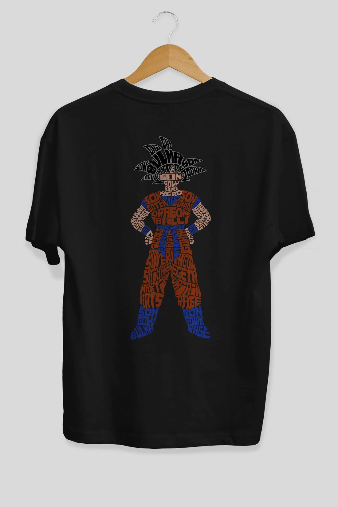 Goku Arka Baskılı Oversize t-shirt %100 pamuk Erkek Kadın Unisex