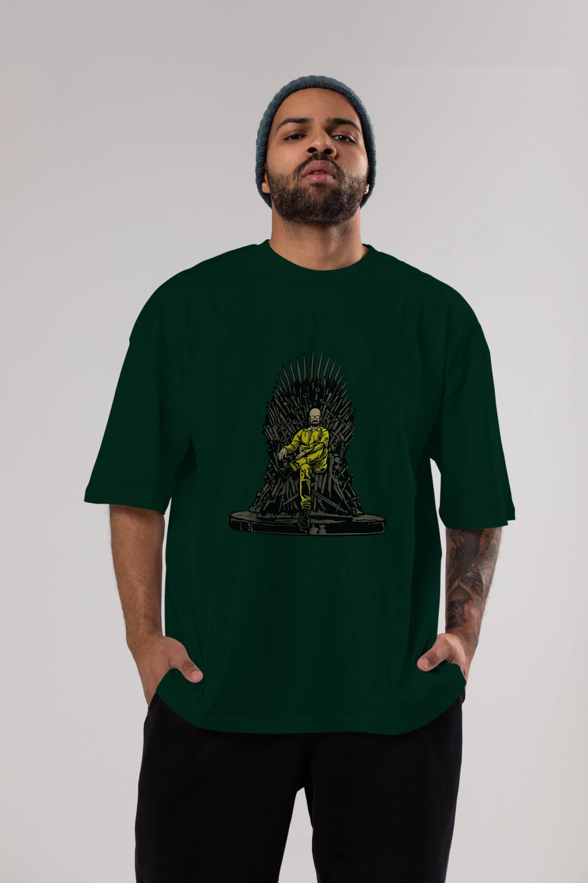 Danger Throne Ön Baskılı Oversize t-shirt Erkek Kadın Unisex %100 Pamuk tişort