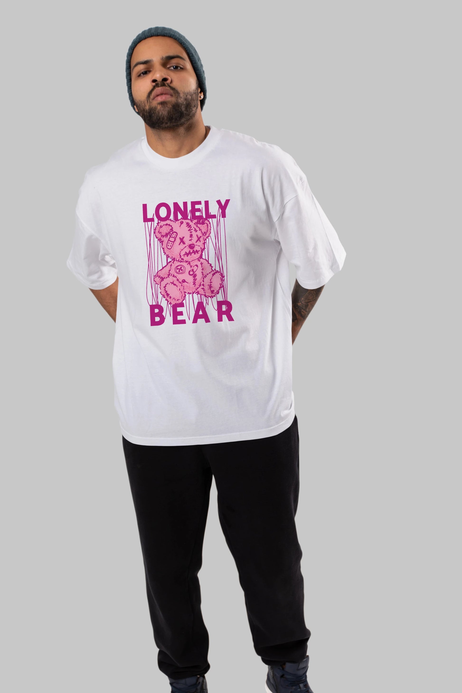 Lonely Bear Ön Baskılı Oversize t-shirt Erkek Kadın Unisex