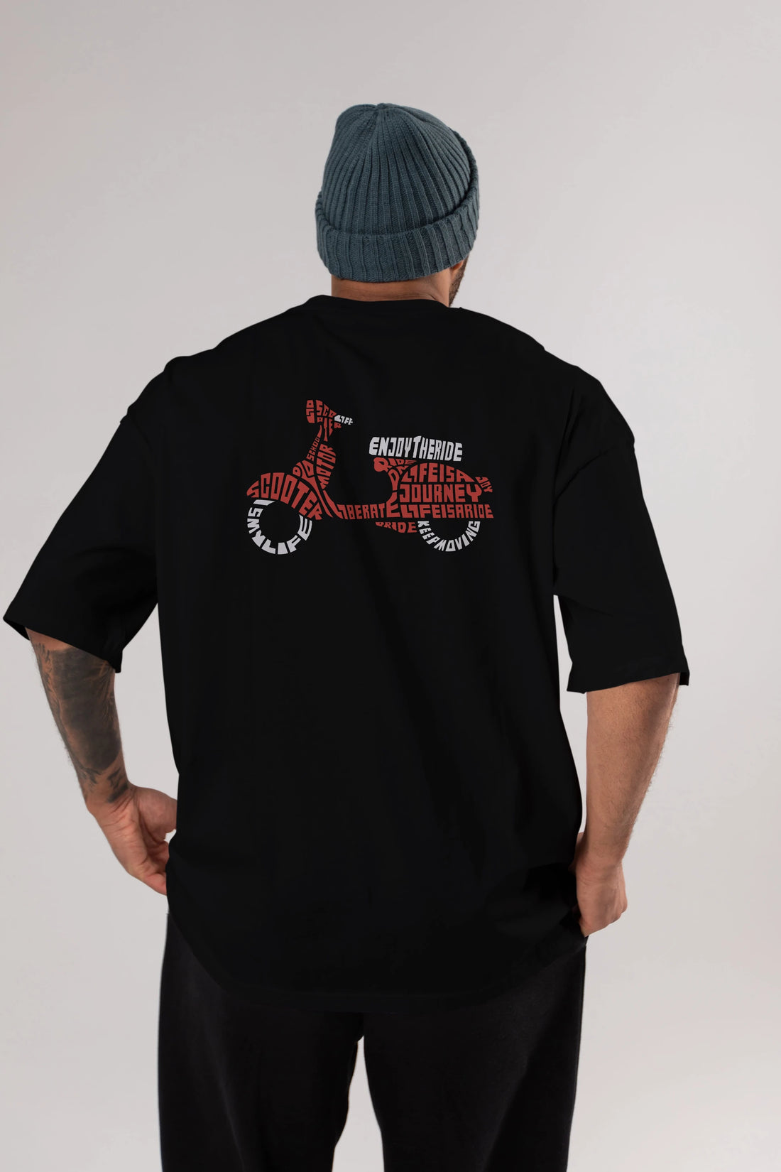 Enjoy The Ride Arka Baskılı Oversize t-shirt %100 pamuk Erkek Kadın Unisex