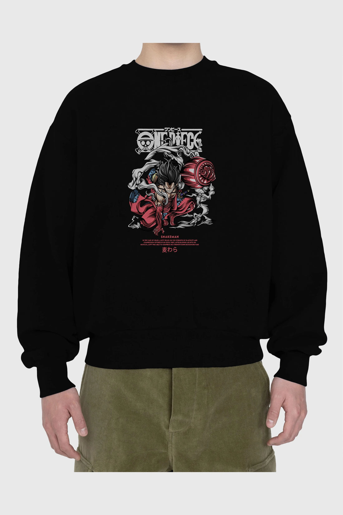One Piece Snakeman Anime Ön Baskılı Oversize Sweatshirt Erkek Kadın Unisex