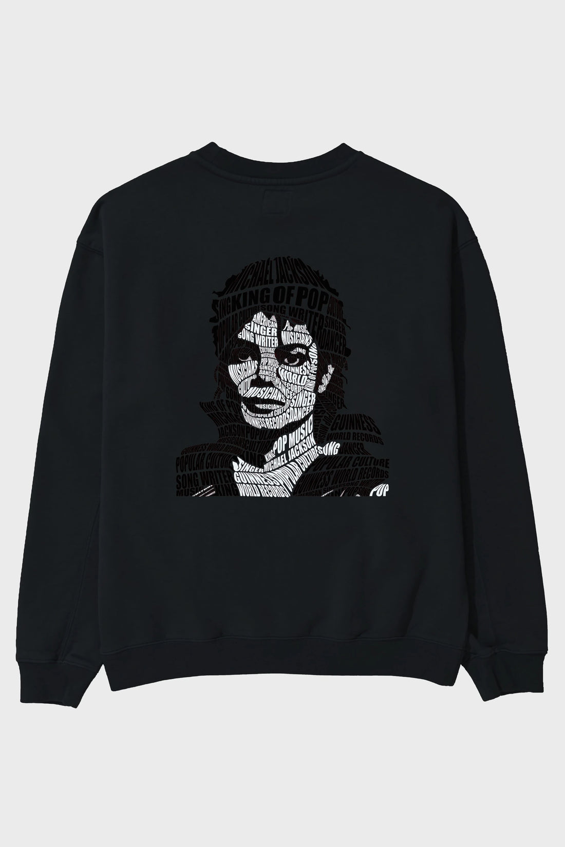 Michael Jackson Calligram Arka Baskılı Oversize Sweatshirt Erkek Kadın Unisex