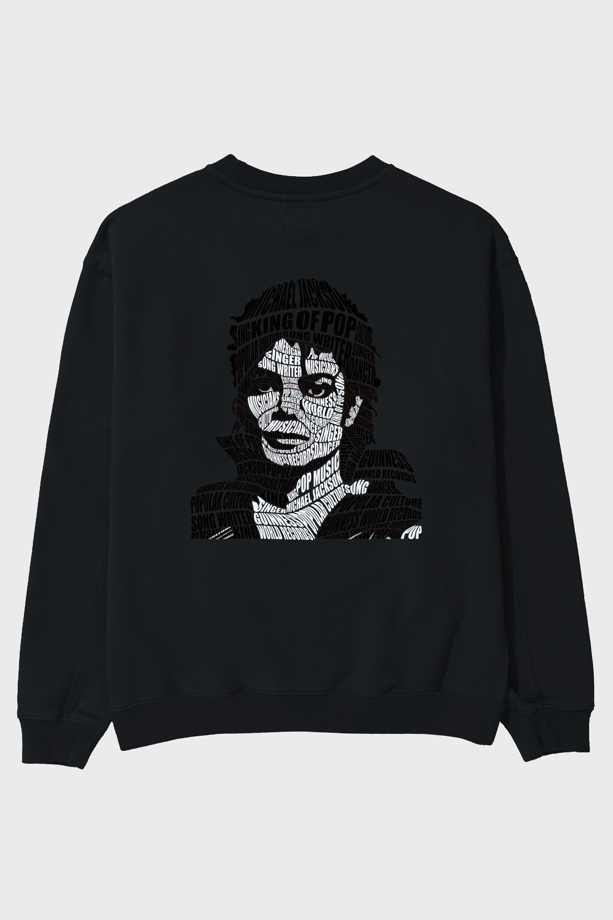 Michael Jackson Calligram Arka Baskılı Oversize Sweatshirt Erkek Kadın Unisex
