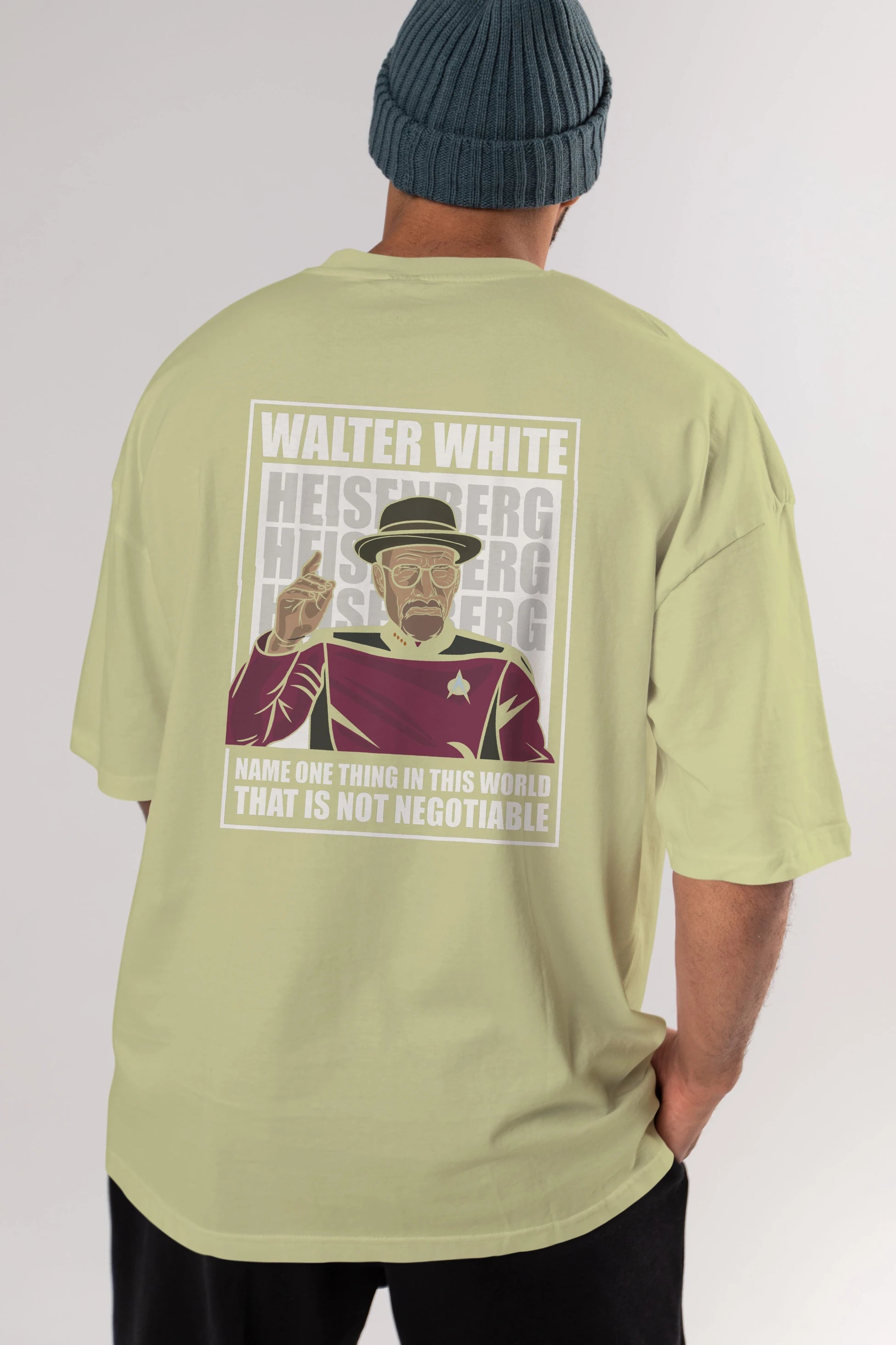 Captain Pixard Heisenberg Arka Baskılı Oversize t-shirt Erkek Kadın Unisex %100 Pamuk tişort
