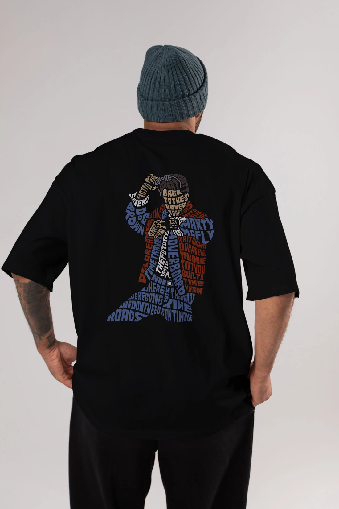 Back To The Hoverboard Arka Baskılı Oversize t-shirt %100 pamuk Erkek Kadın Unisex