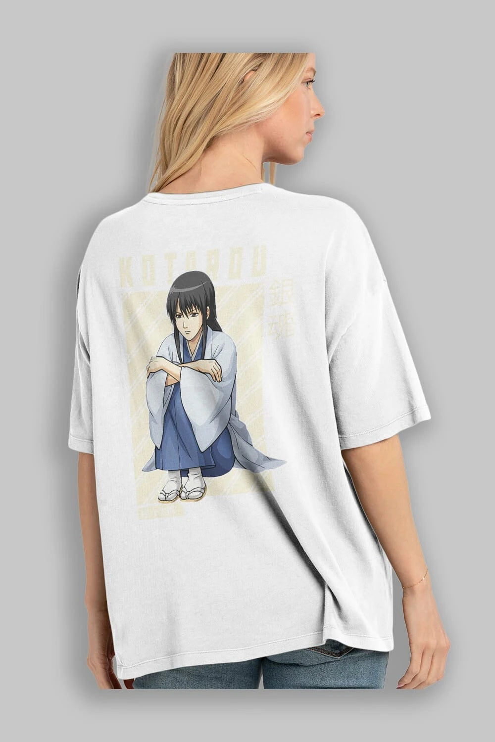 Kotarou Katsura GINTAMA Anime Arka Baskılı Oversize t-shirt Erkek Kadın Unisex