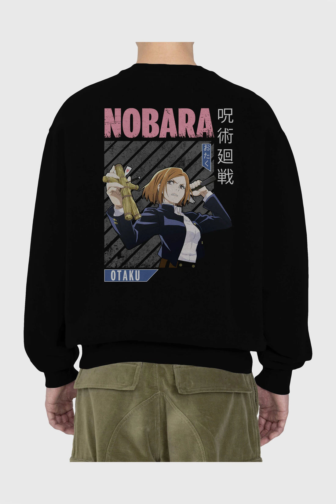 Nobara Kugisaki 6 Anime Arka Baskılı Oversize Sweatshirt Erkek Kadın Unisex
