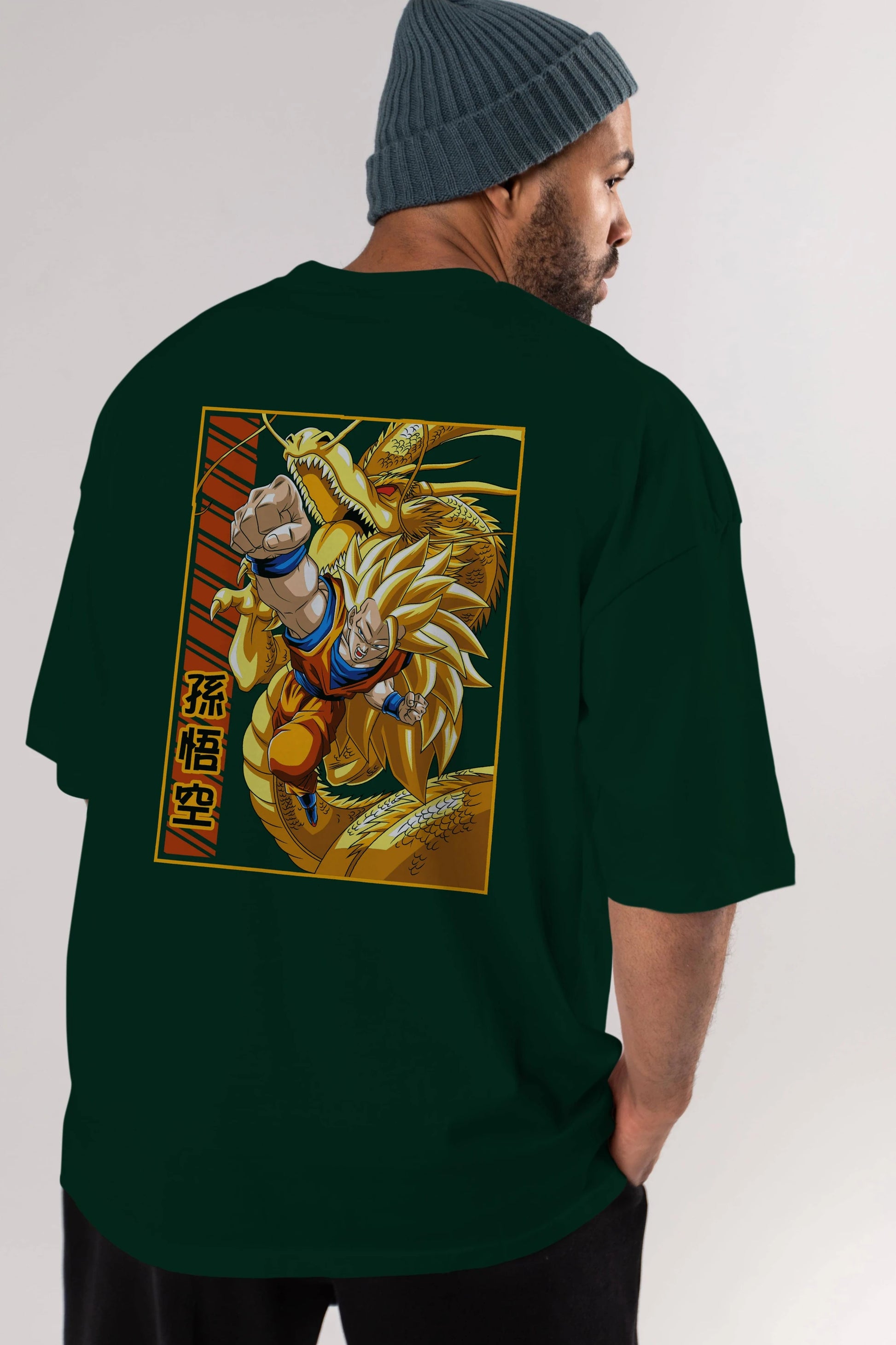 DragonBall Goku Anime Arka Baskılı Oversize t-shirt Erkek Kadın Unisex